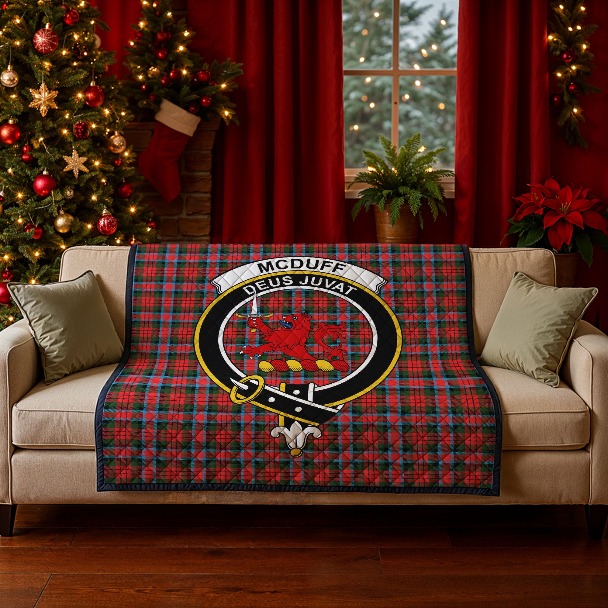 McDuff Modern Tartan Crest Quilt