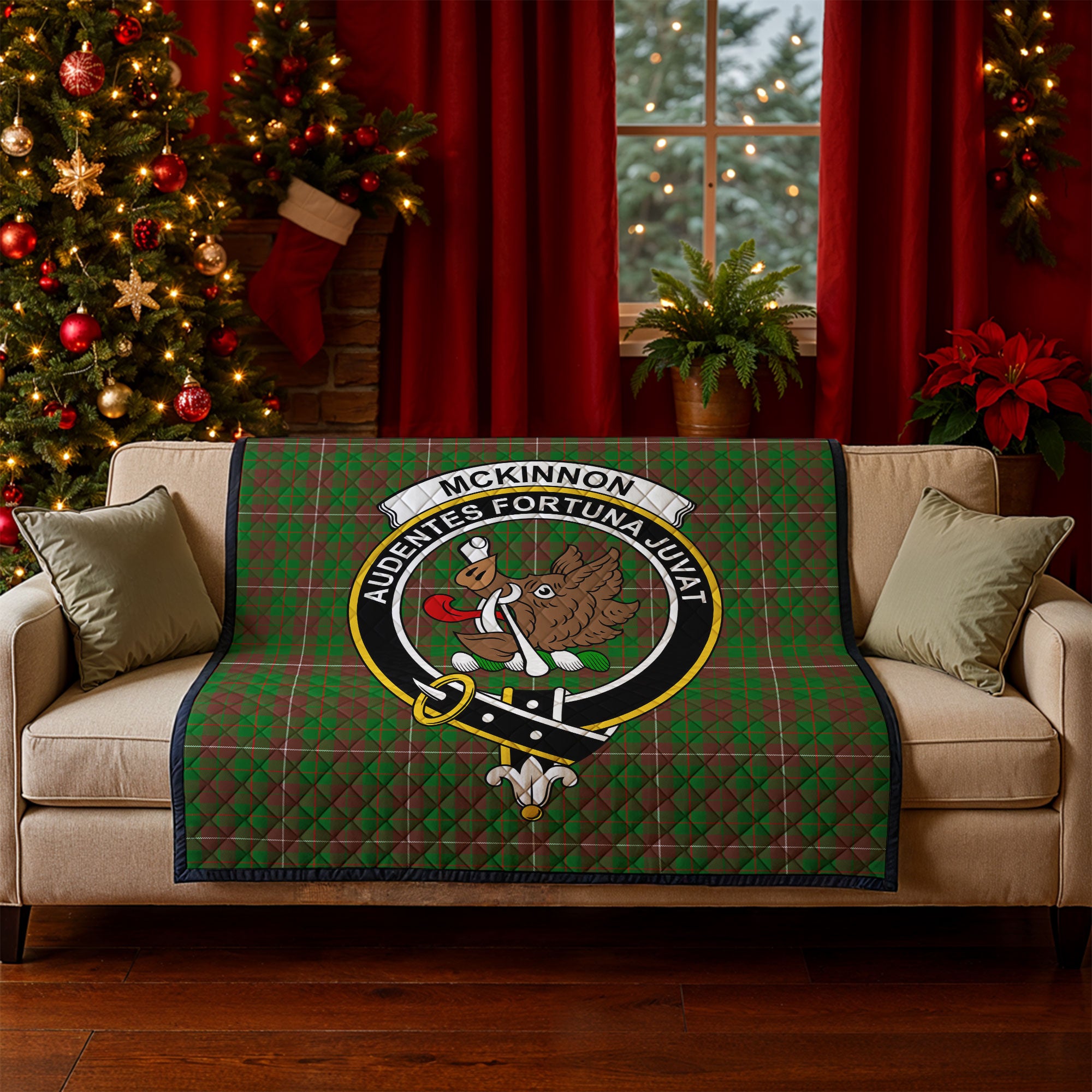 McKinnon Hunting Modern Tartan Crest Quilt