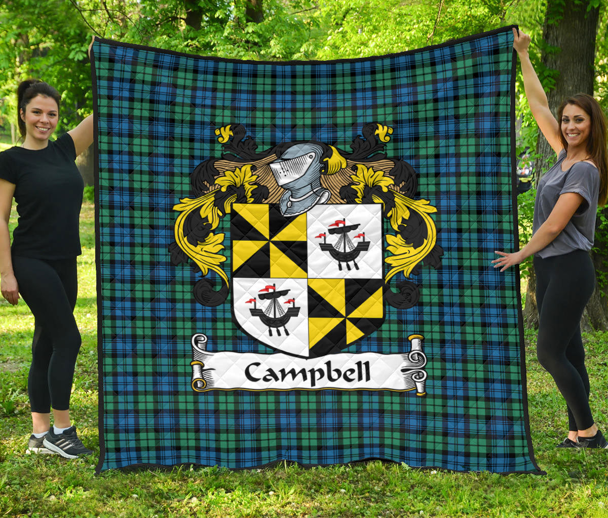 Campbell Ancient 01 Tartan Coat of Arms Quilt