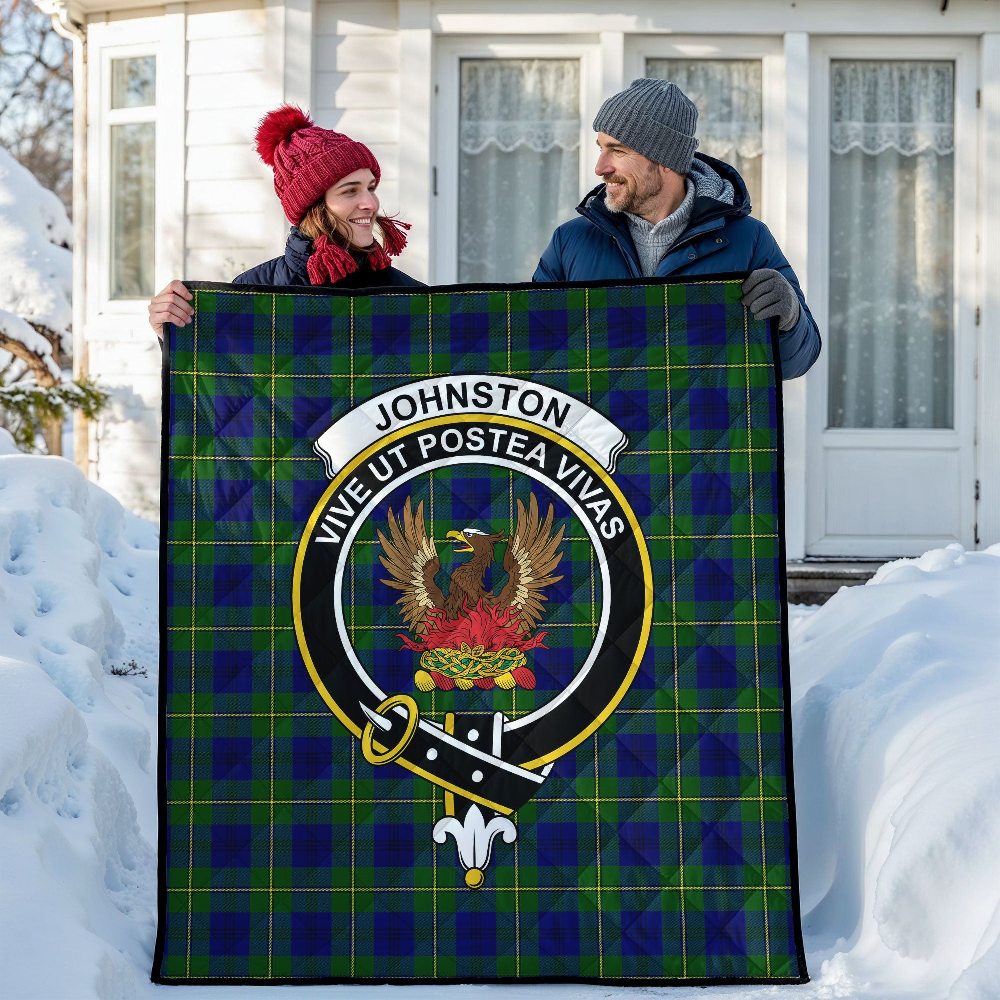 Johnston of Caskieben Tartan Crest Quilt