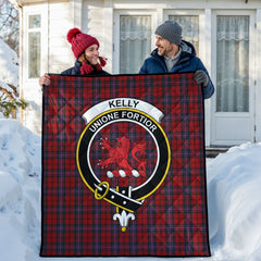 Kelly of Sleat Red Tartan Crest Quilt