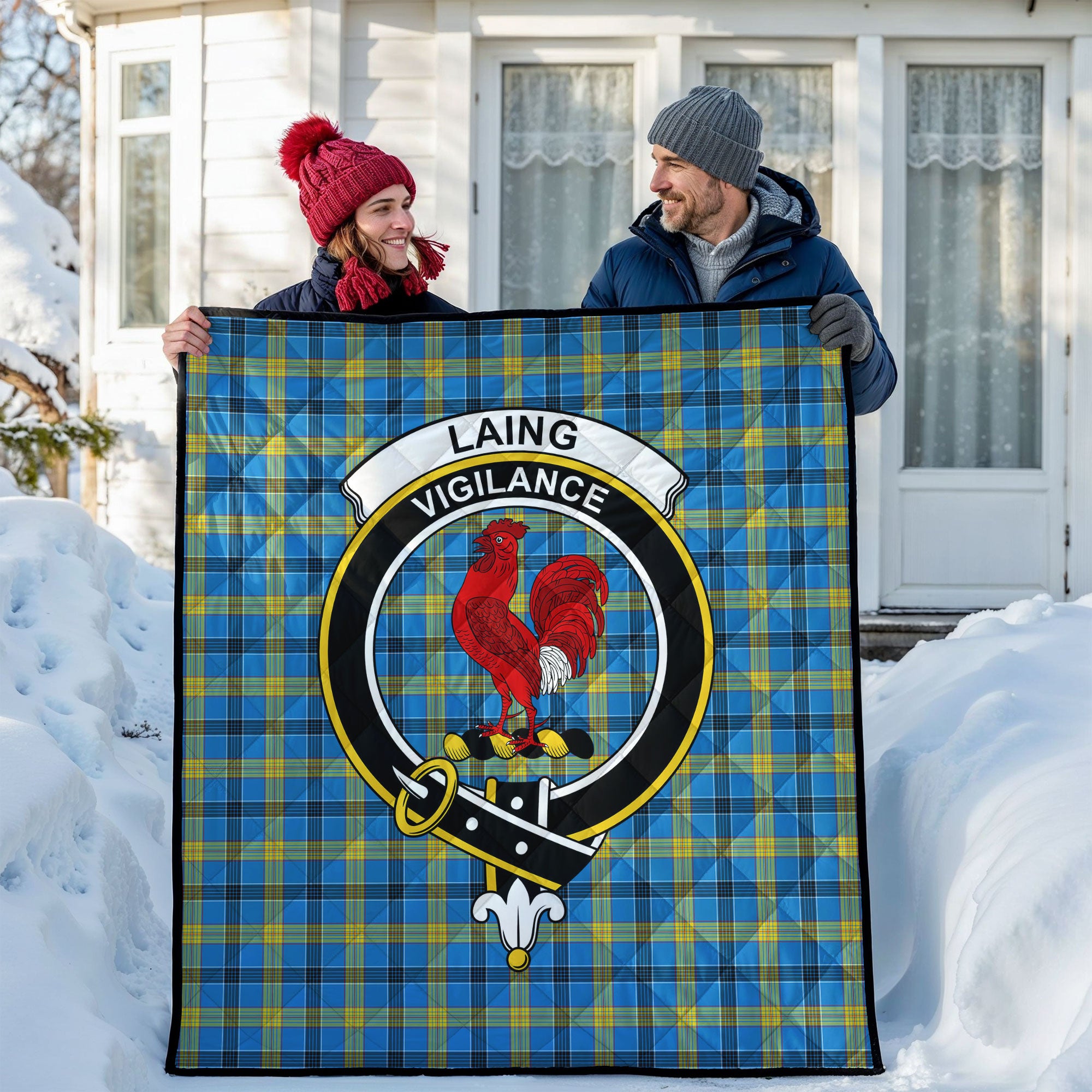 Laing Tartan Crest Quilt