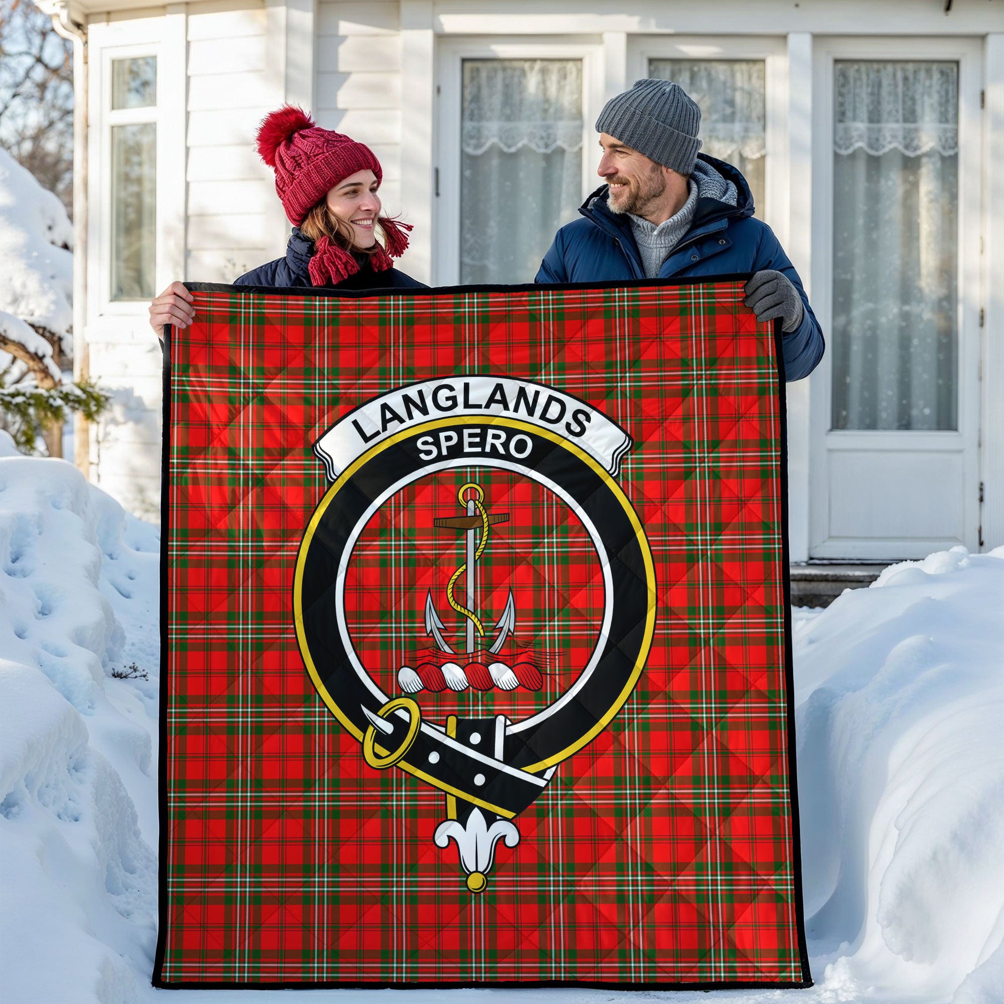Langlands Tartan Crest Quilt