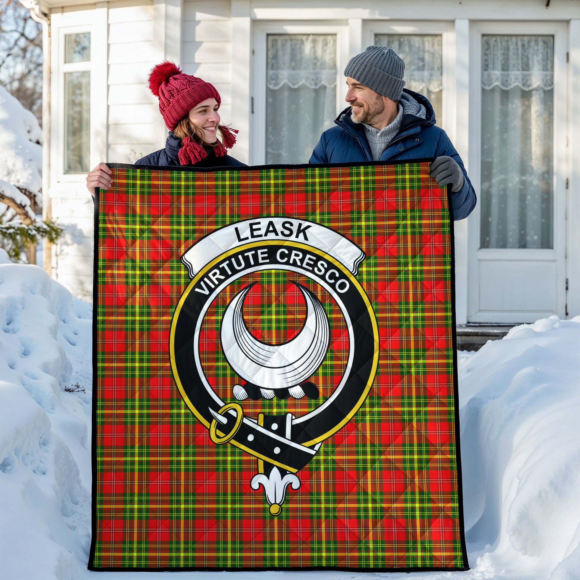 Leask Tartan Crest Quilt