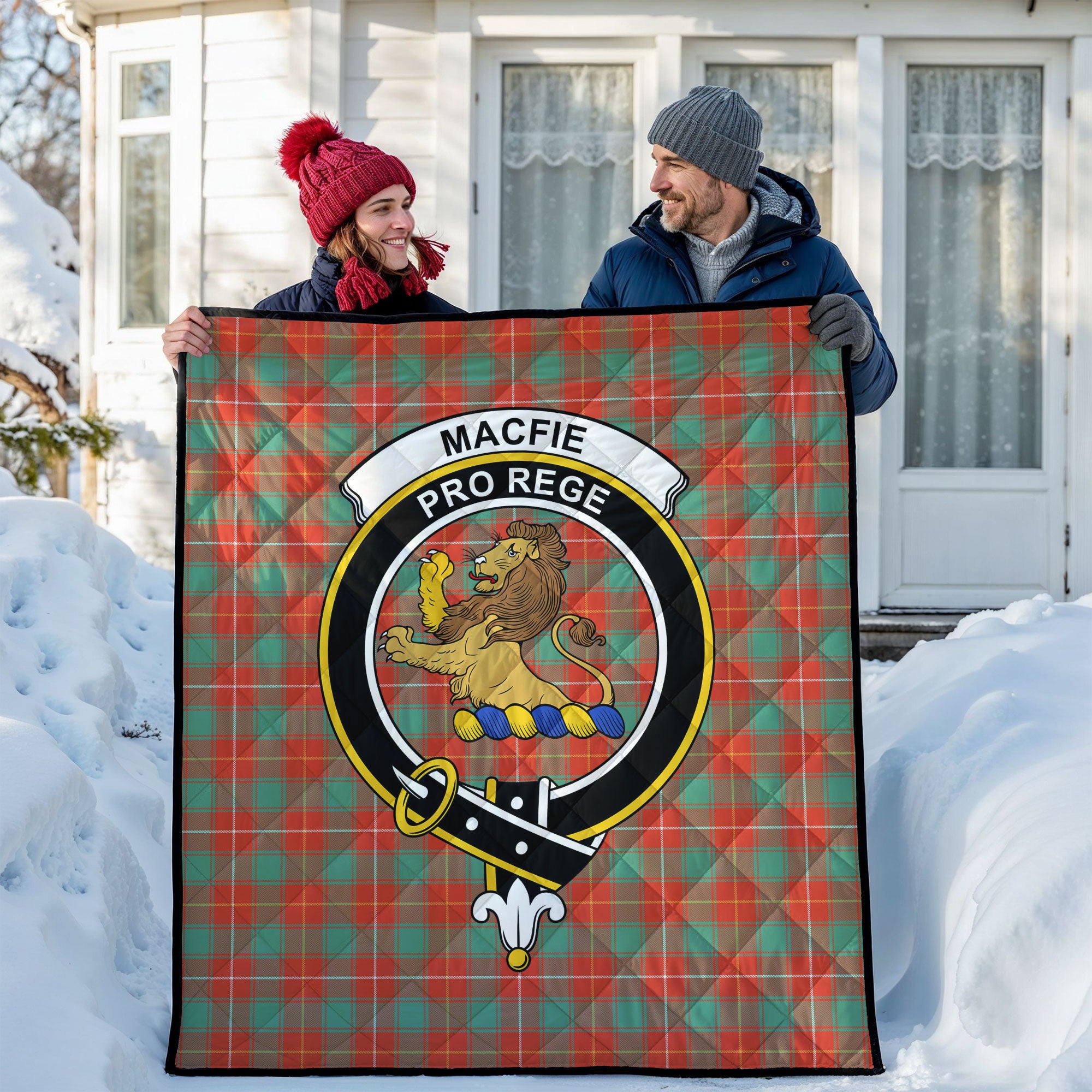 MacFie Ancient Tartan Crest Quilt