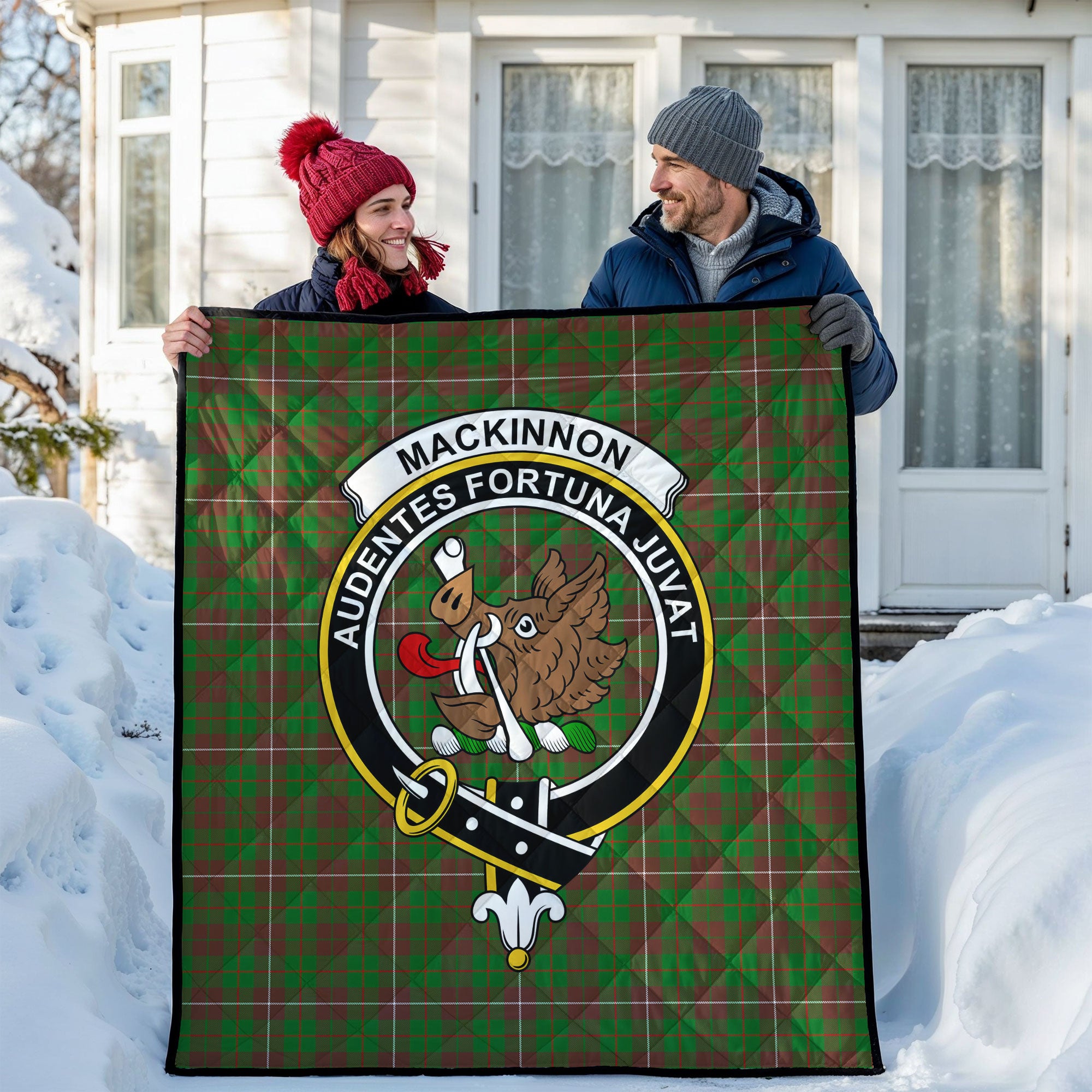 MacKinnon Hunting Modern Tartan Crest Quilt
