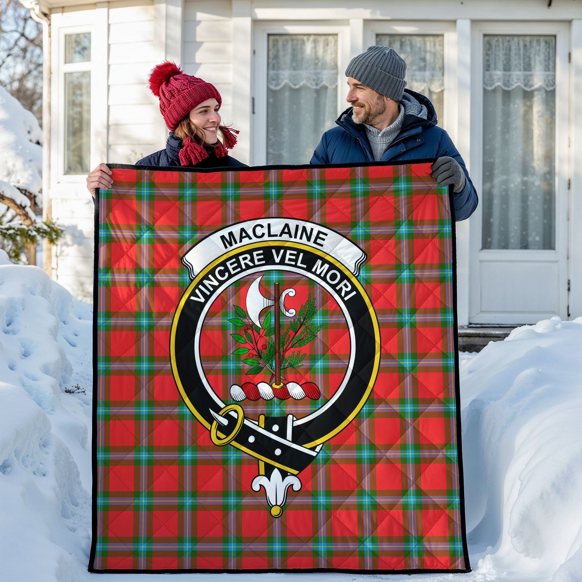MacLaine of Loch Buie Tartan Crest Quilt