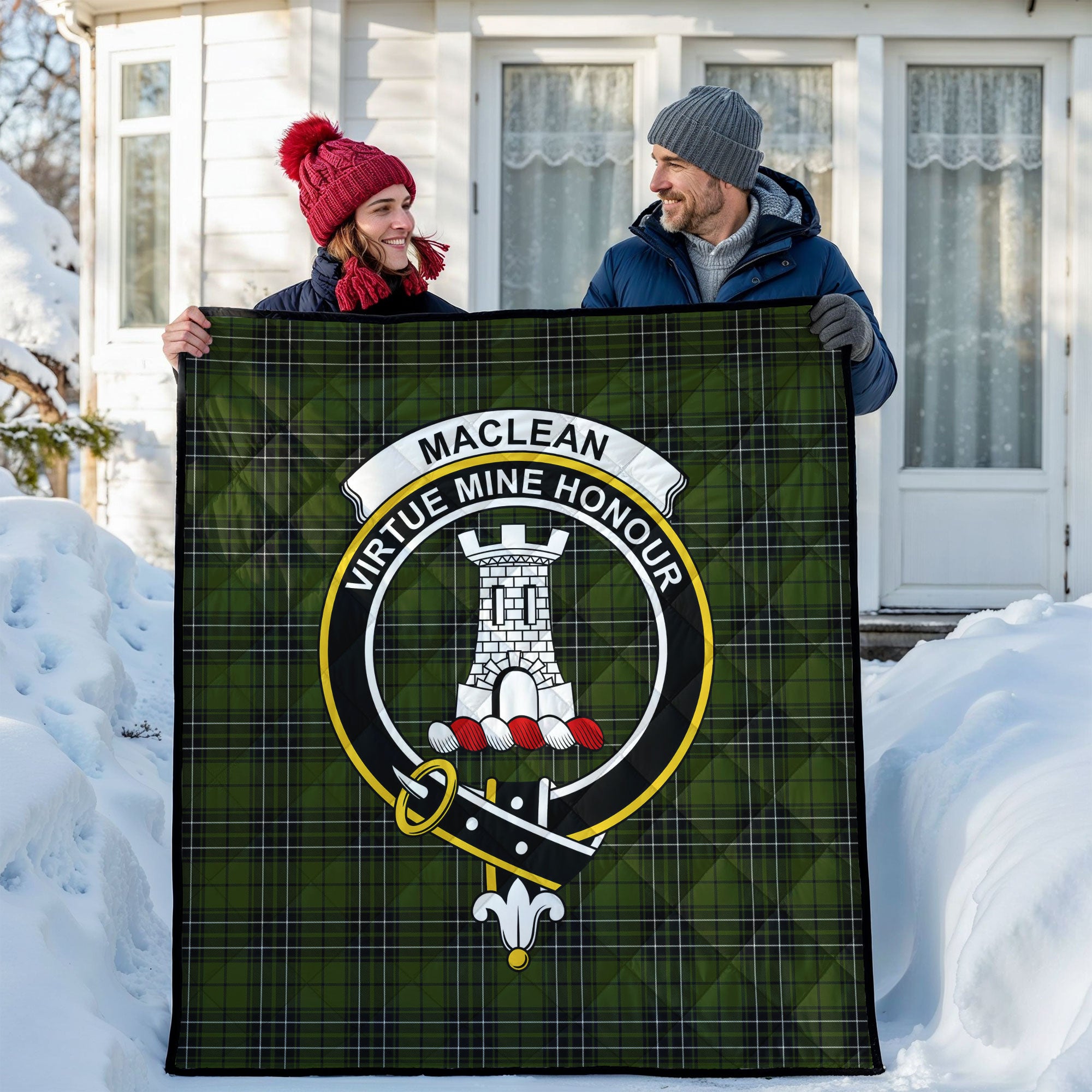 MacLean Hunting Tartan Crest Quilt