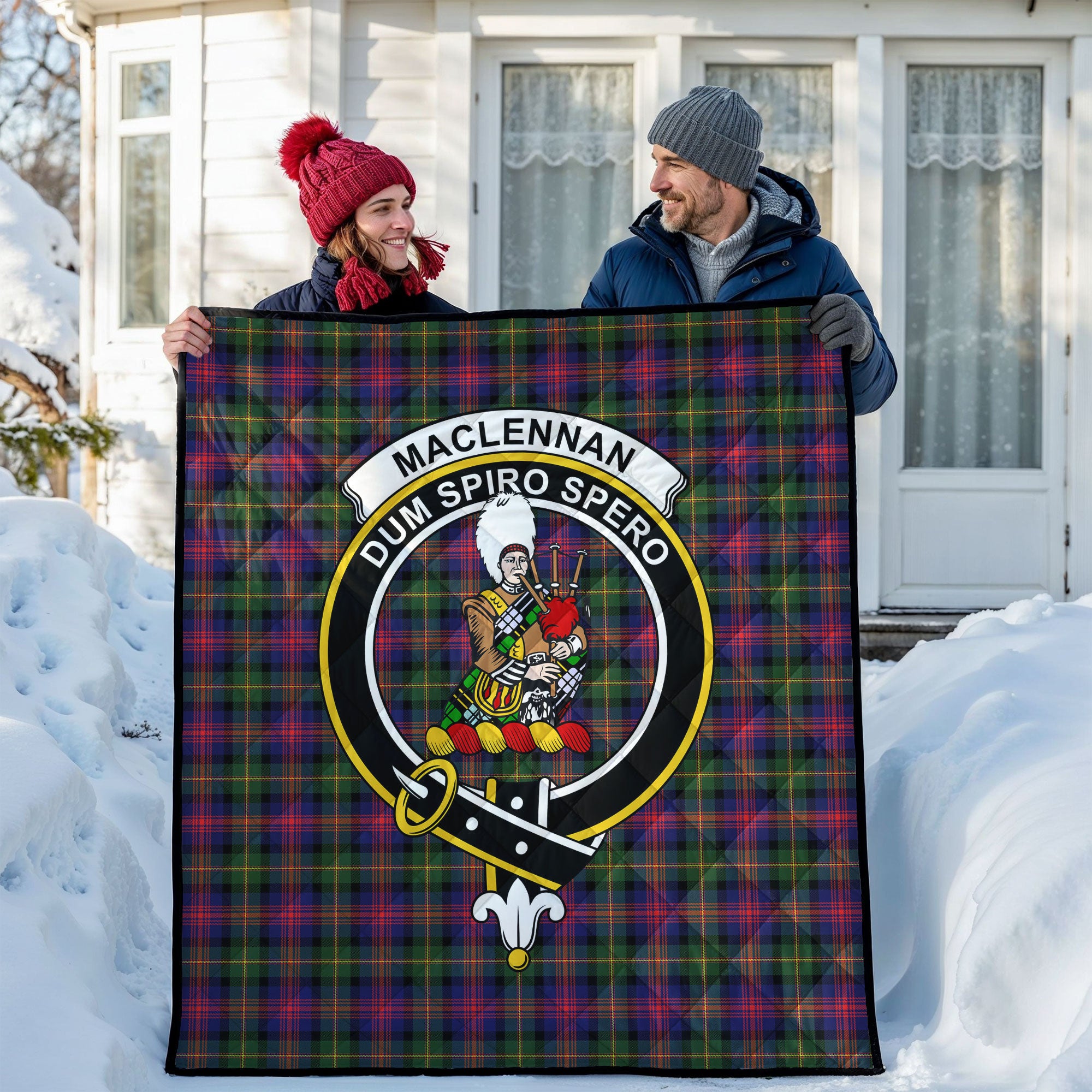 MacLennan Modern Tartan Crest Quilt