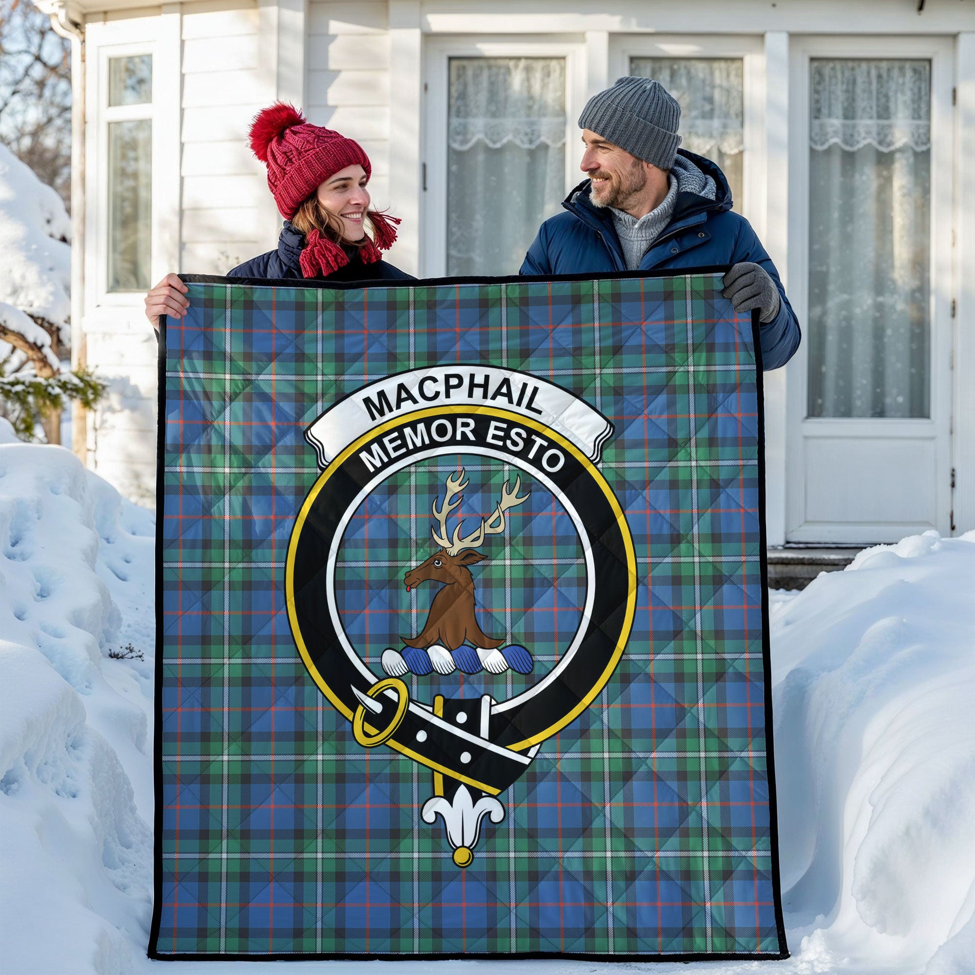 MacPhail Hunting Ancient Tartan Crest Quilt