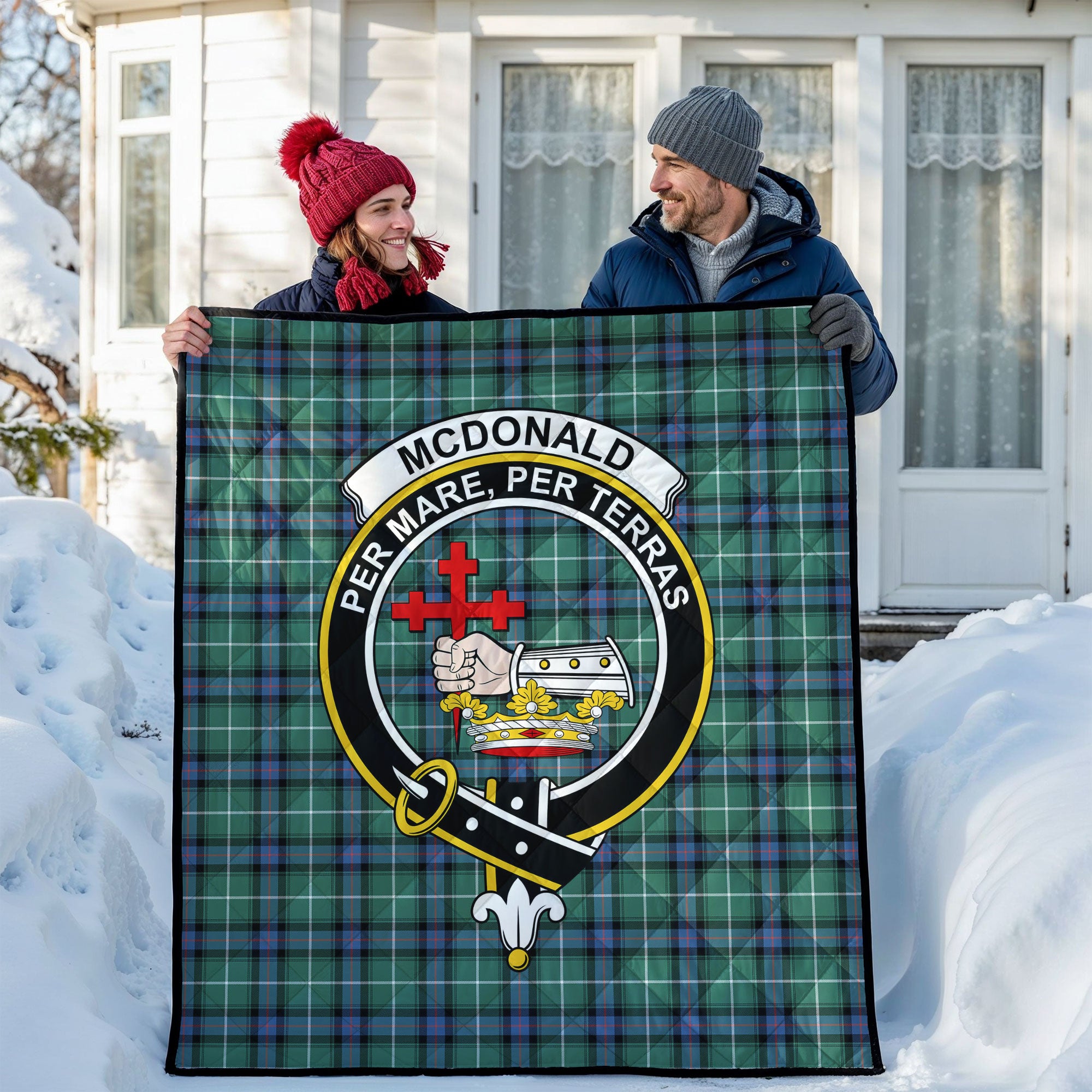 McDonald of the Isles Hunting Ancient Tartan Crest Quilt