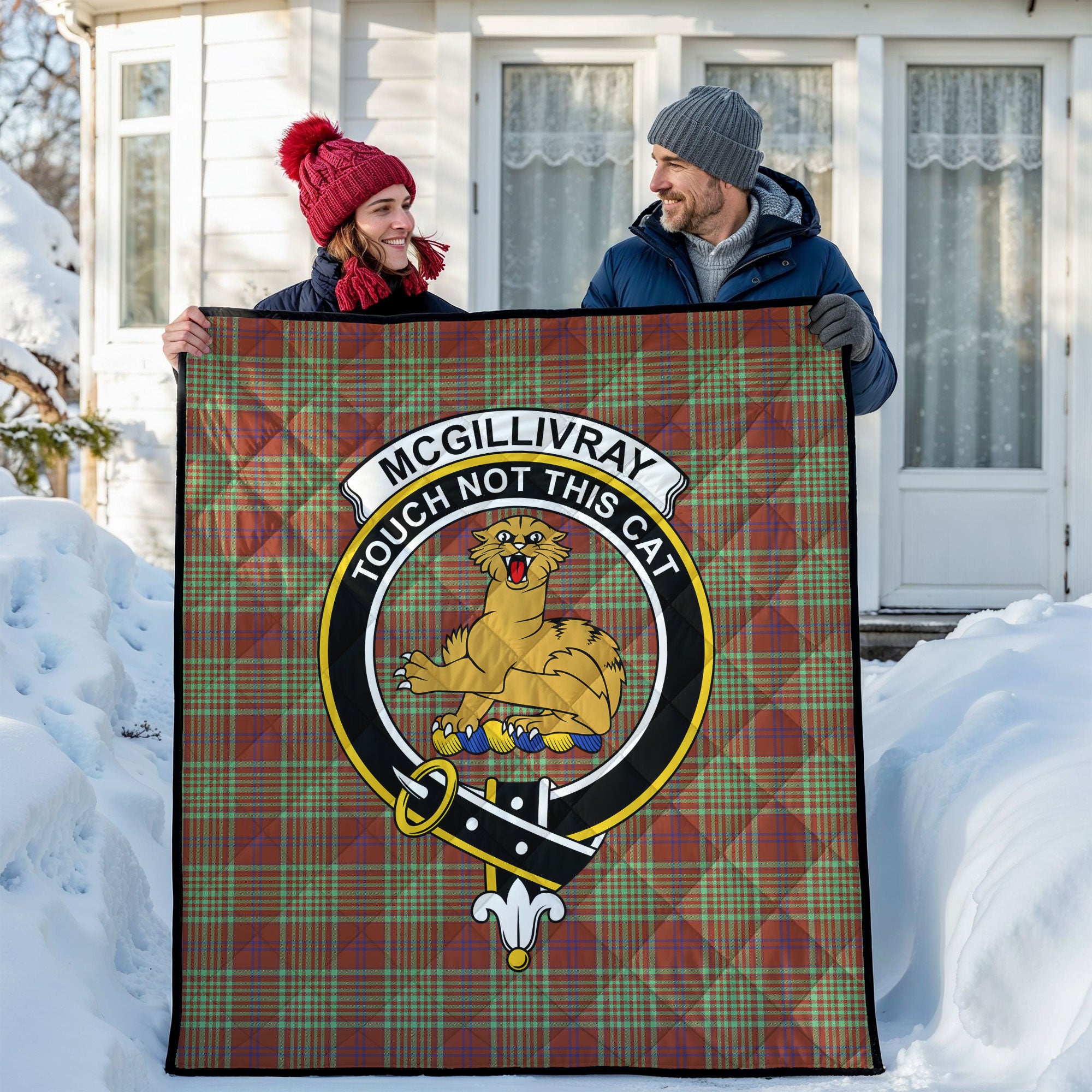 McGillivray Hunting Ancient Tartan Crest Quilt