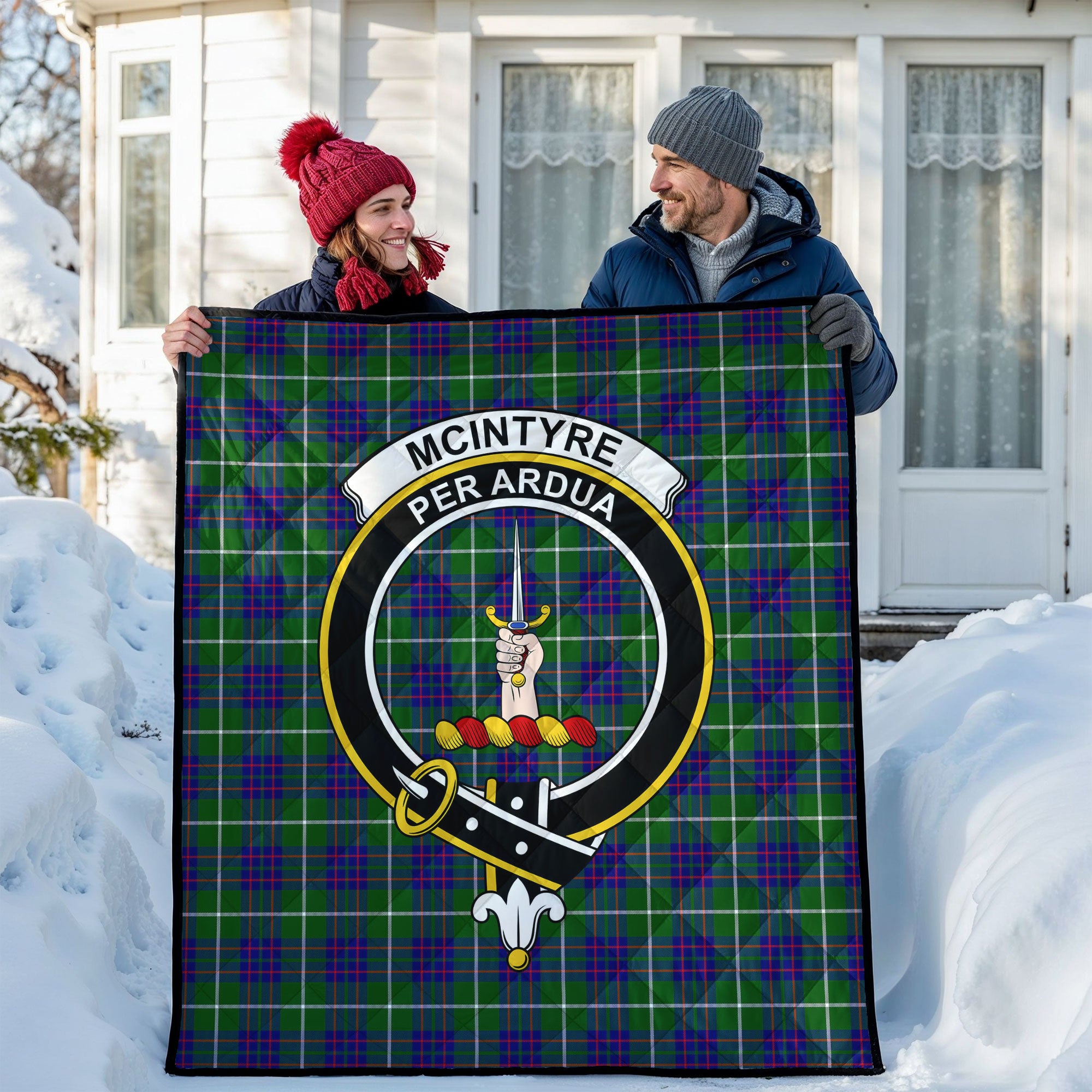 McIntyre Hunting Modern Tartan Crest Quilt