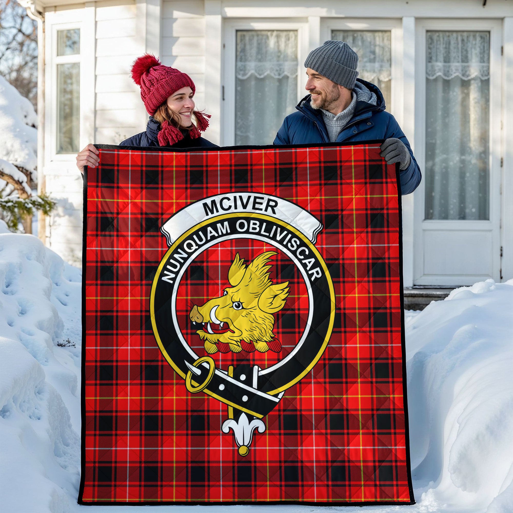 McIver Modern Tartan Crest Quilt