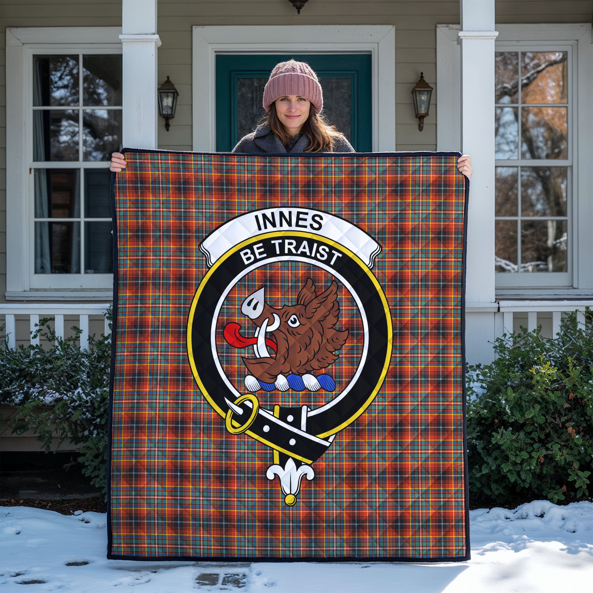 Innes Ancient Tartan Crest Quilt