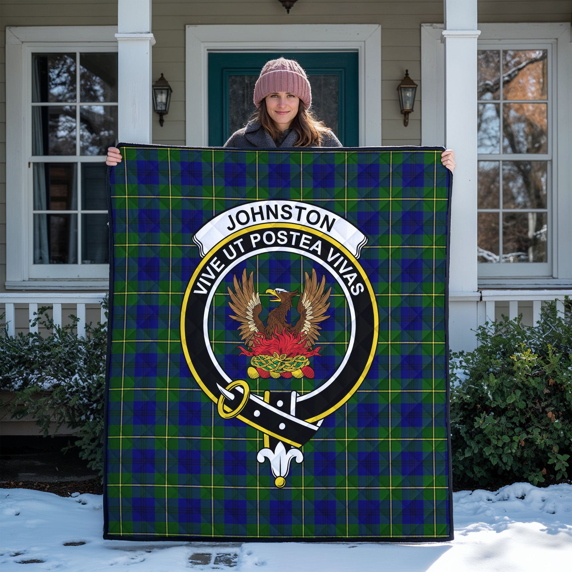 Johnston of Caskieben Tartan Crest Quilt