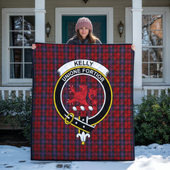 Kelly of Sleat Red Tartan Crest Quilt