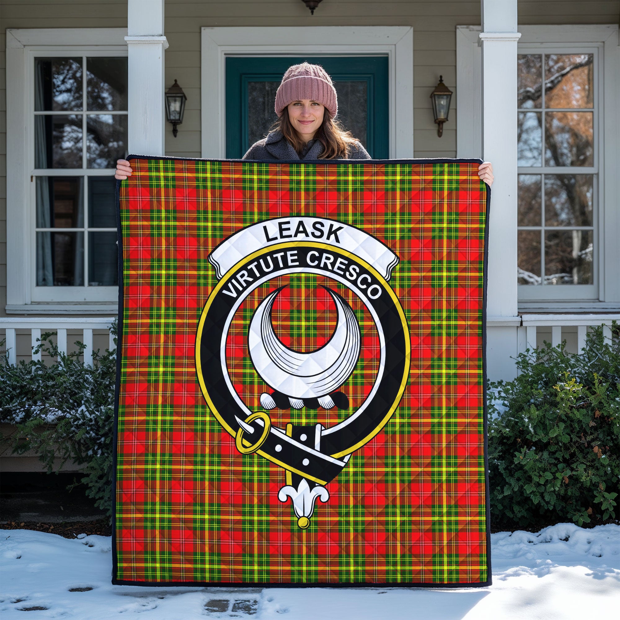 Leask Tartan Crest Quilt