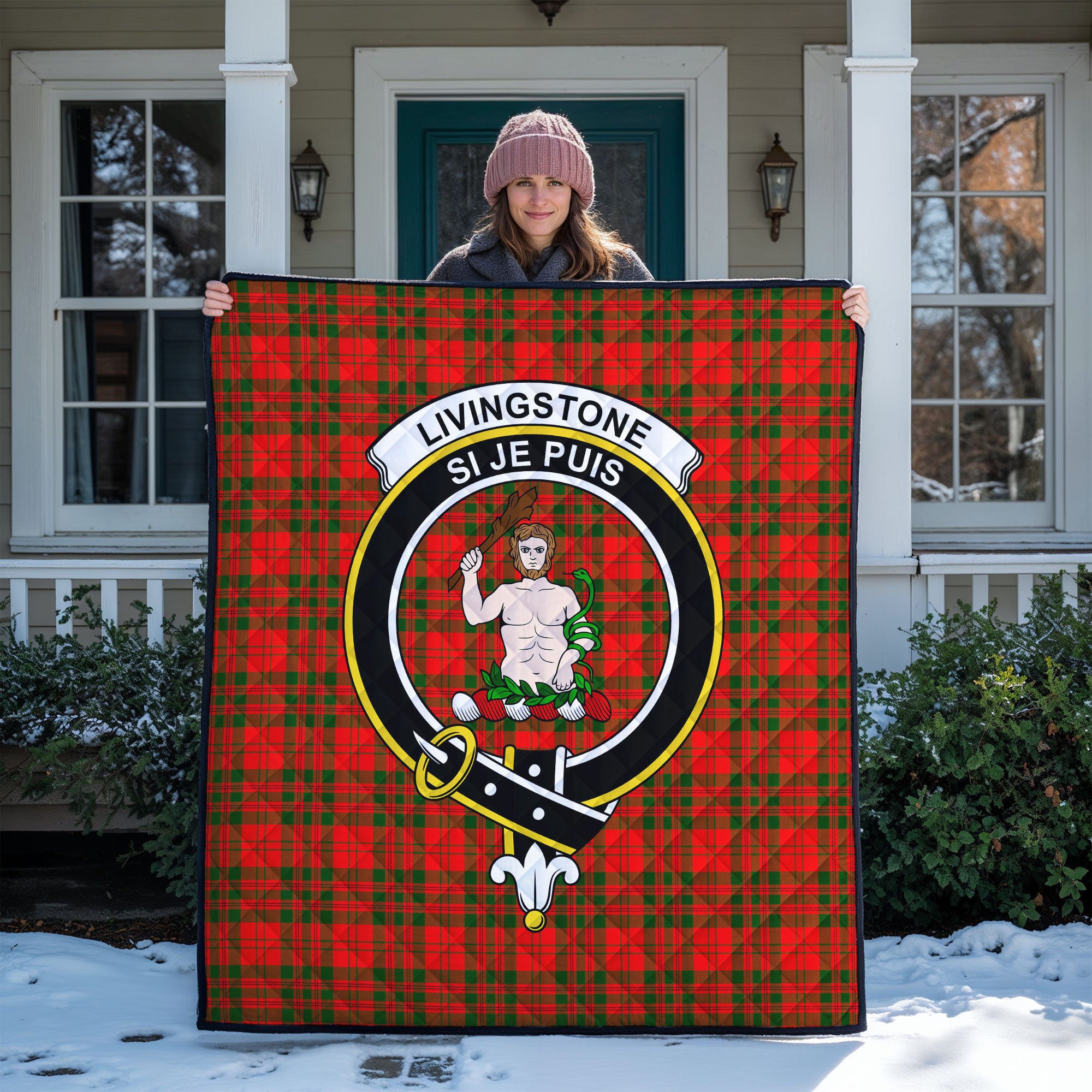 Livingstone Tartan Crest Quilt