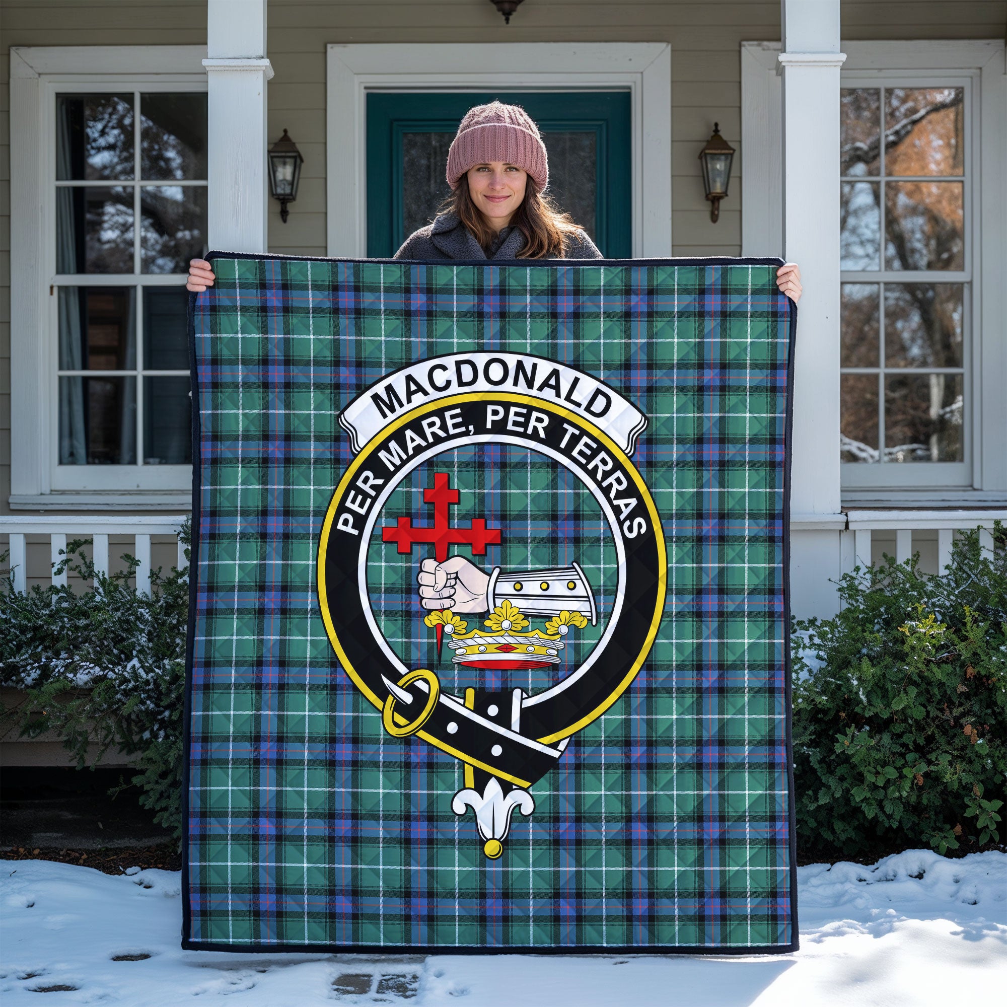 MacDonald of the Isles Hunting Ancient Tartan Crest Quilt