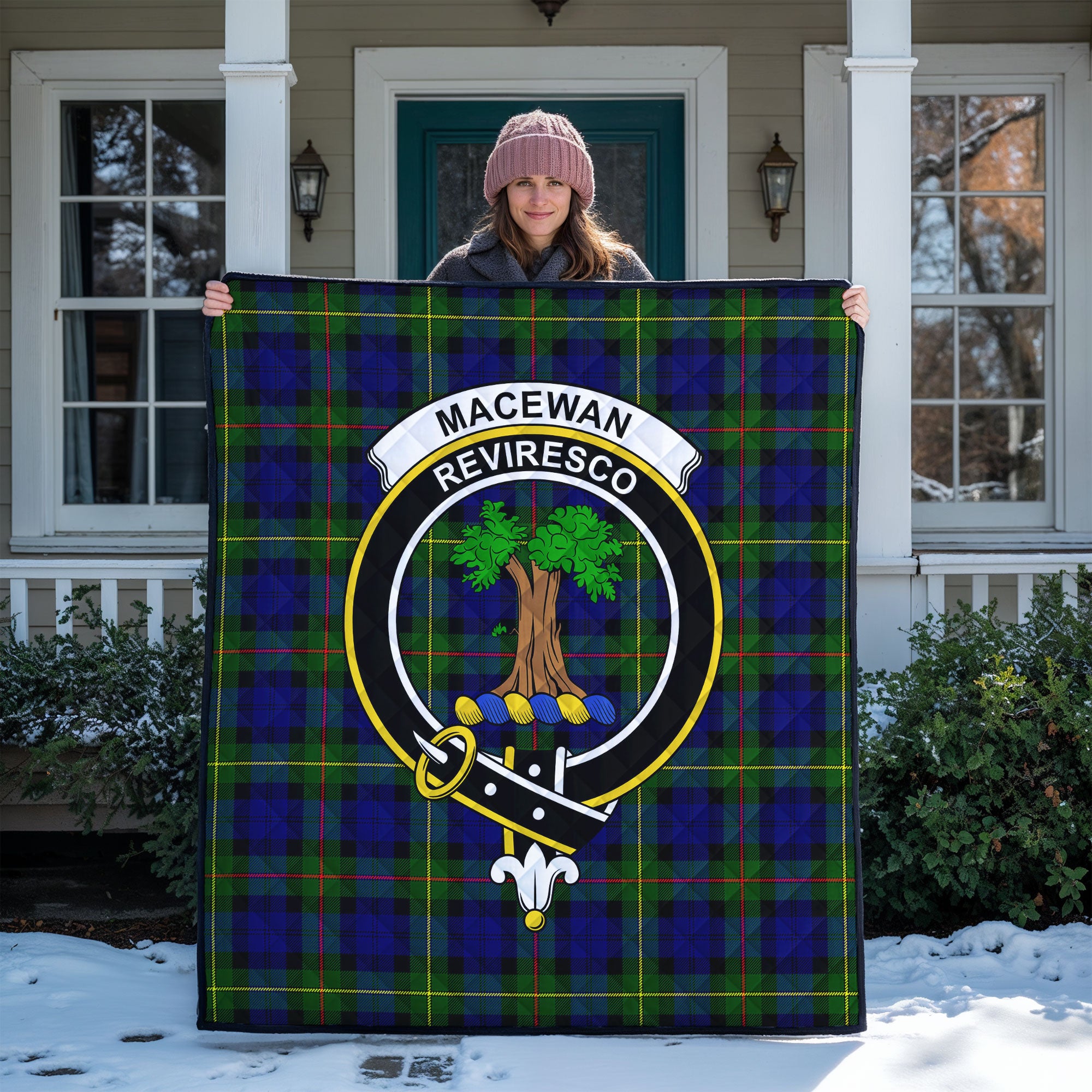MacEwan Modern Tartan Crest Quilt