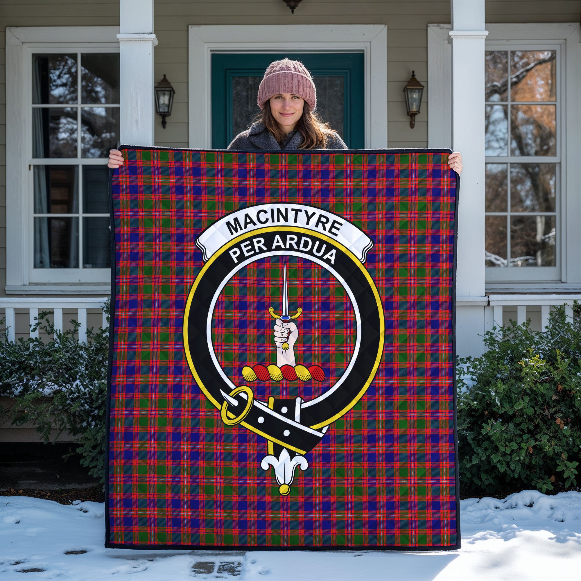 MacIntyre Modern Tartan Crest Quilt