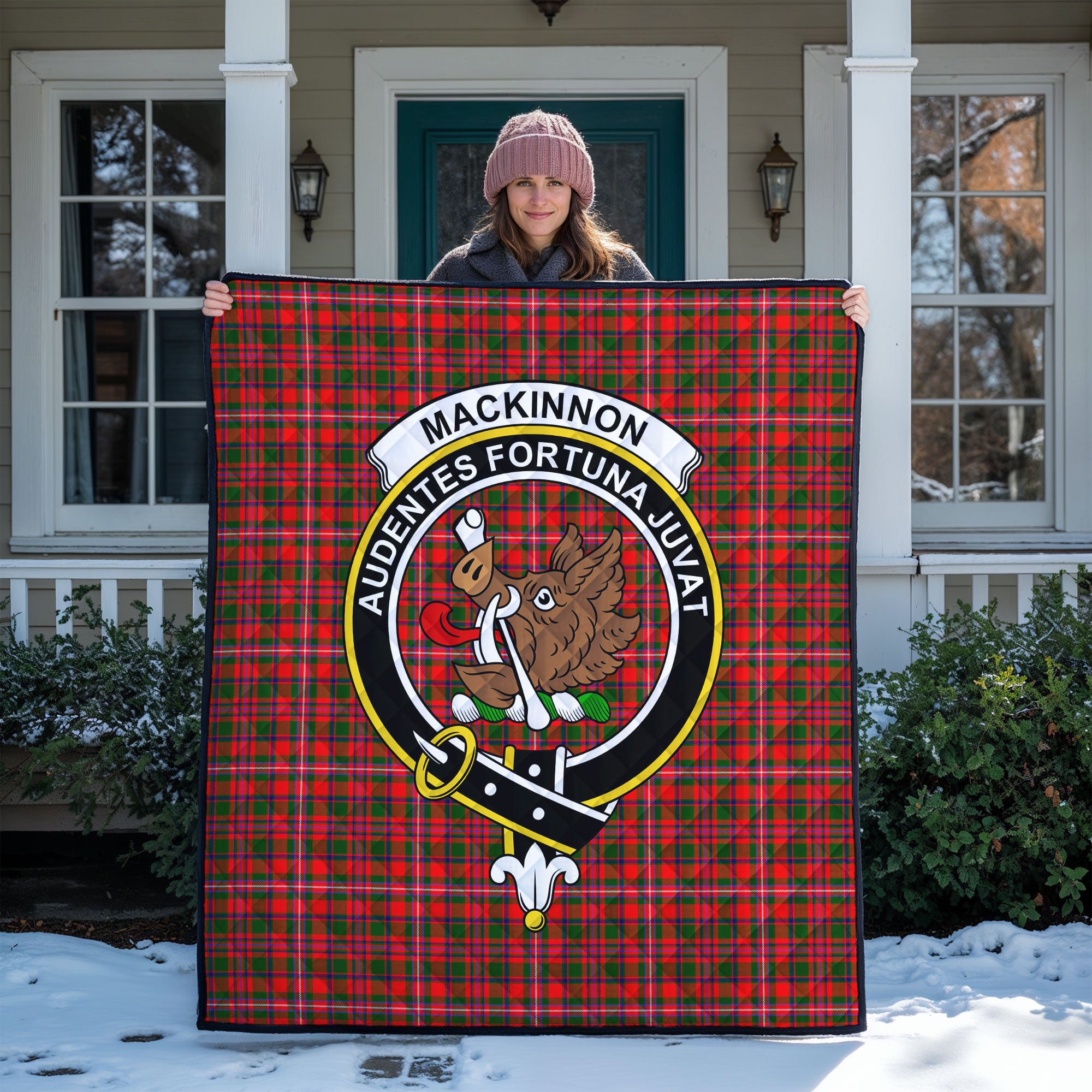 MacKinnon Modern Tartan Crest Quilt