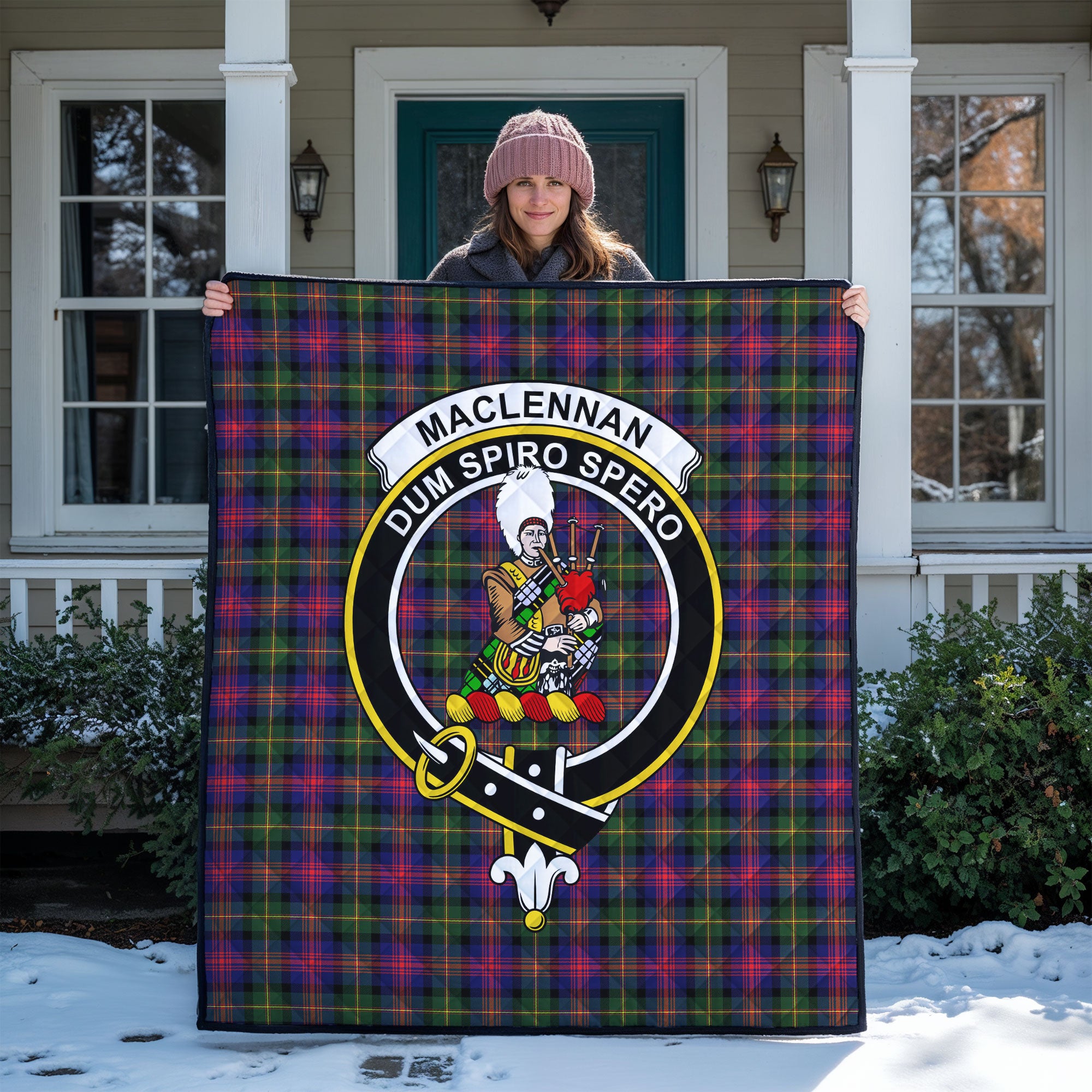 MacLennan Modern Tartan Crest Quilt