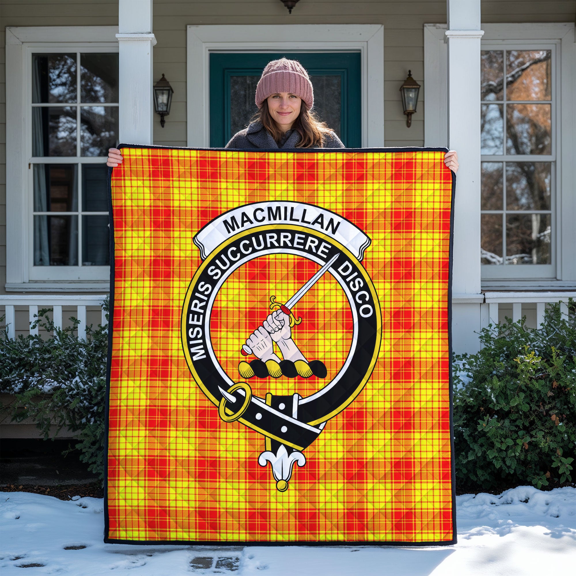MacMillan Clan Tartan Crest Quilt