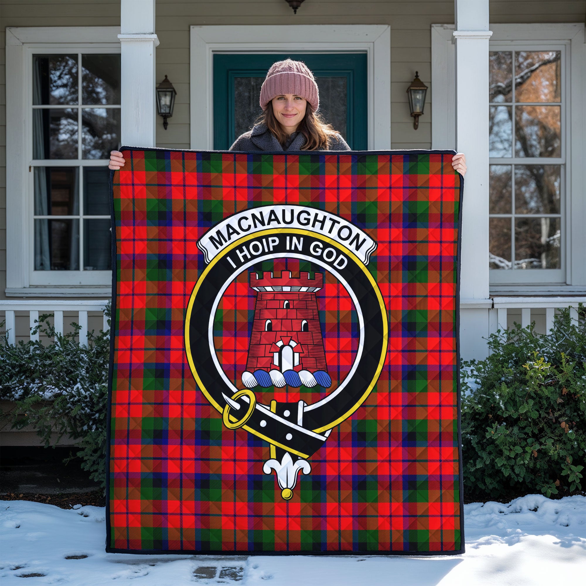 MacNaughton Modern Tartan Crest Quilt