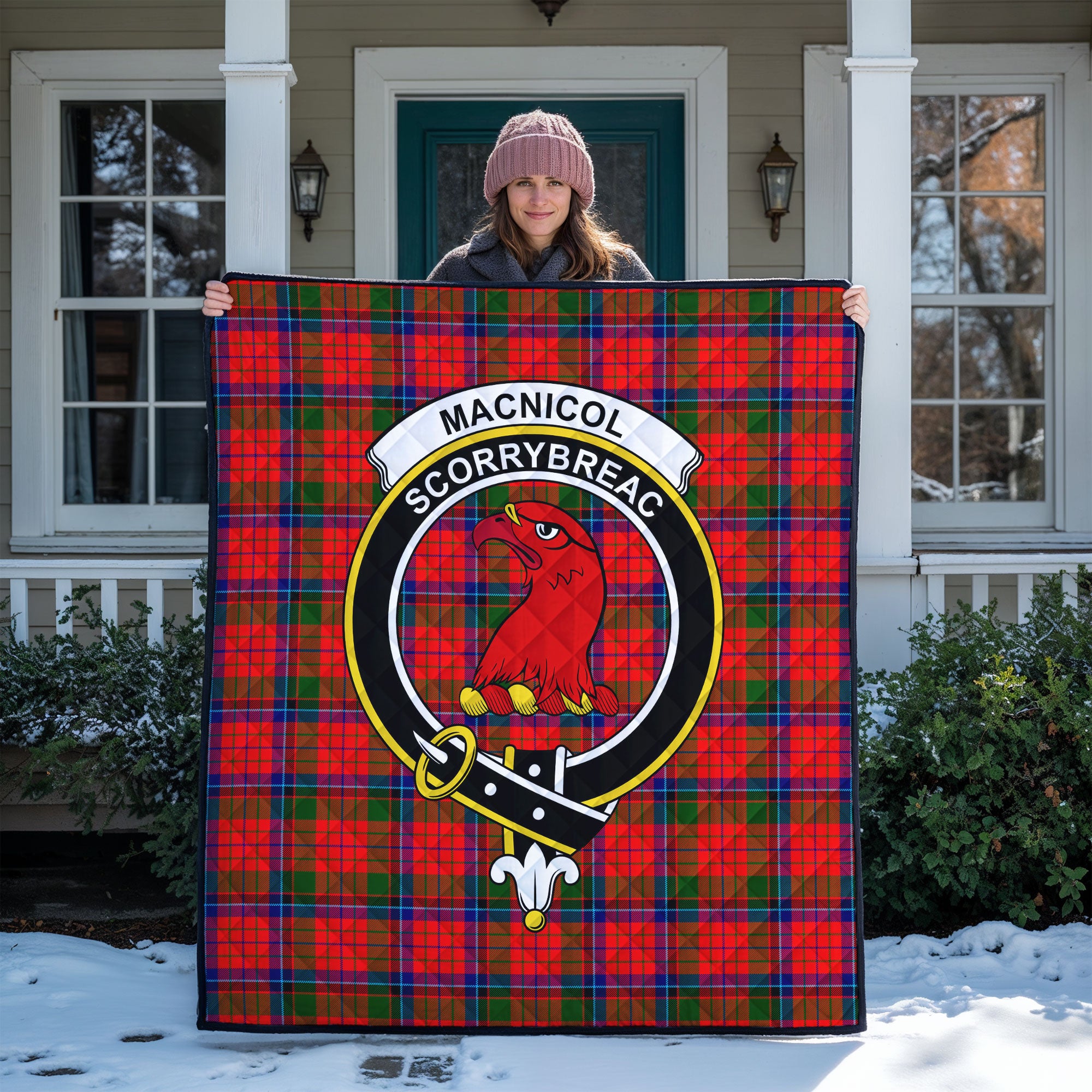 MacNicol (of Scorrybreac) Tartan Crest Quilt