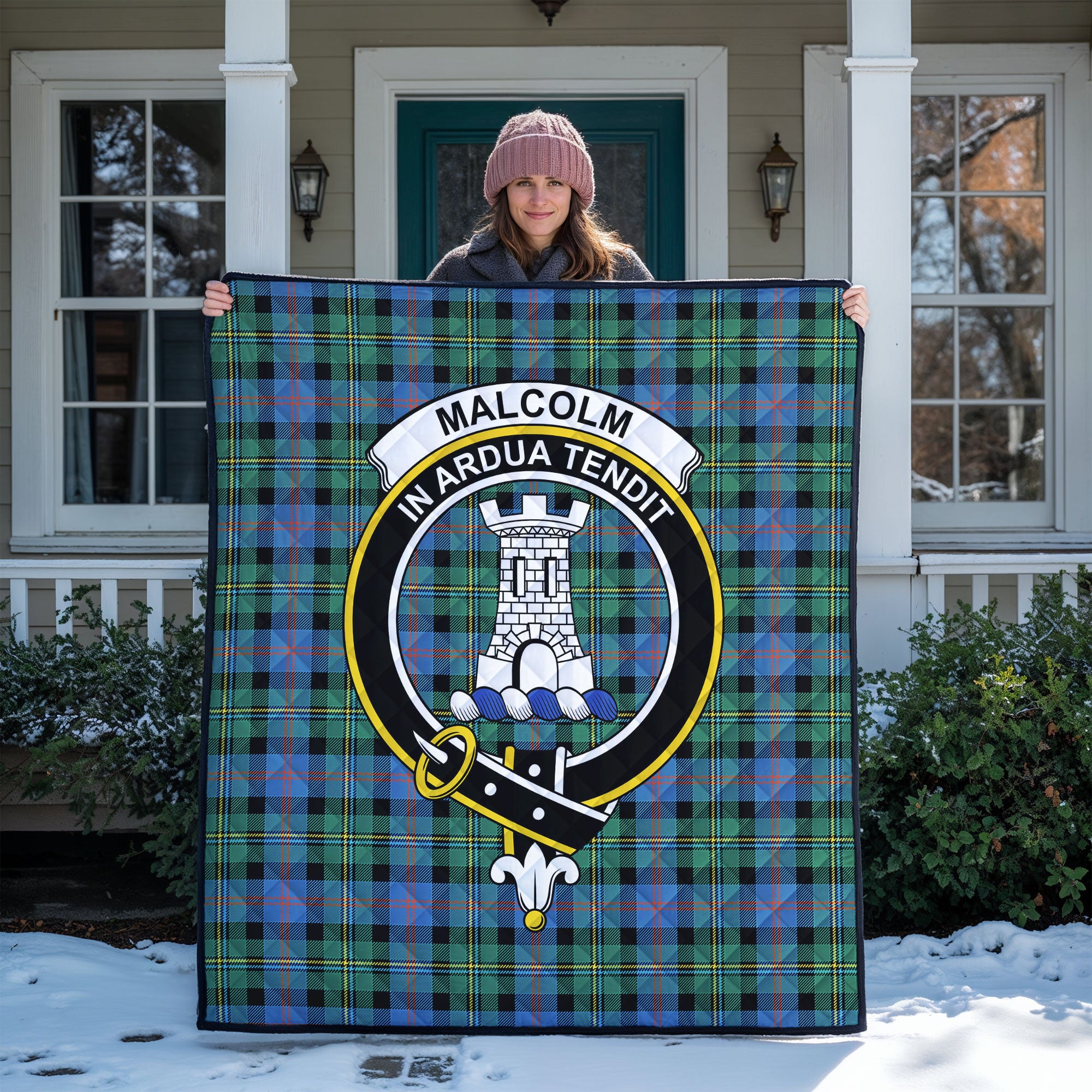 Malcolm Ancient Tartan Crest Quilt