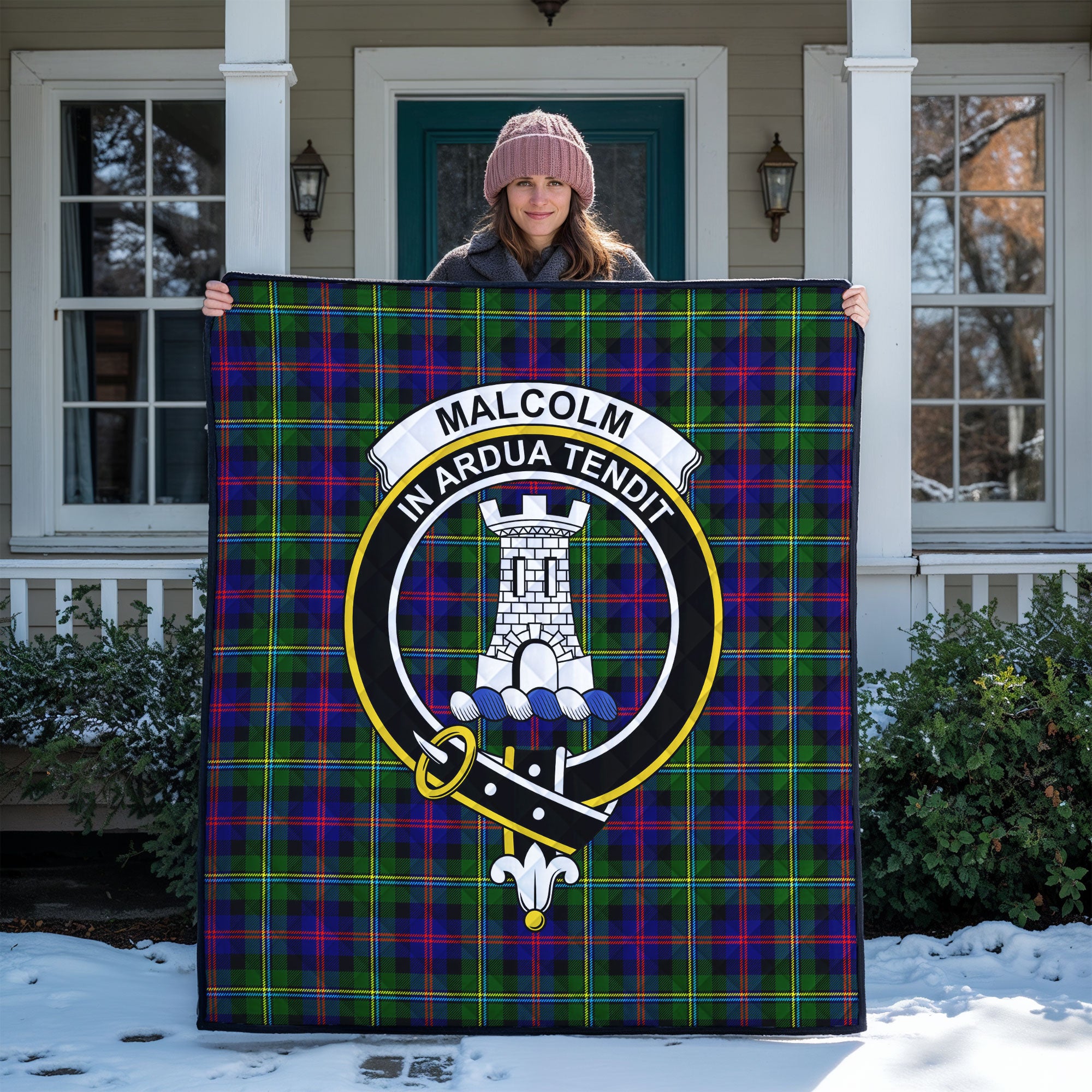 Malcolm (or MacCallum) Tartan Crest Quilt