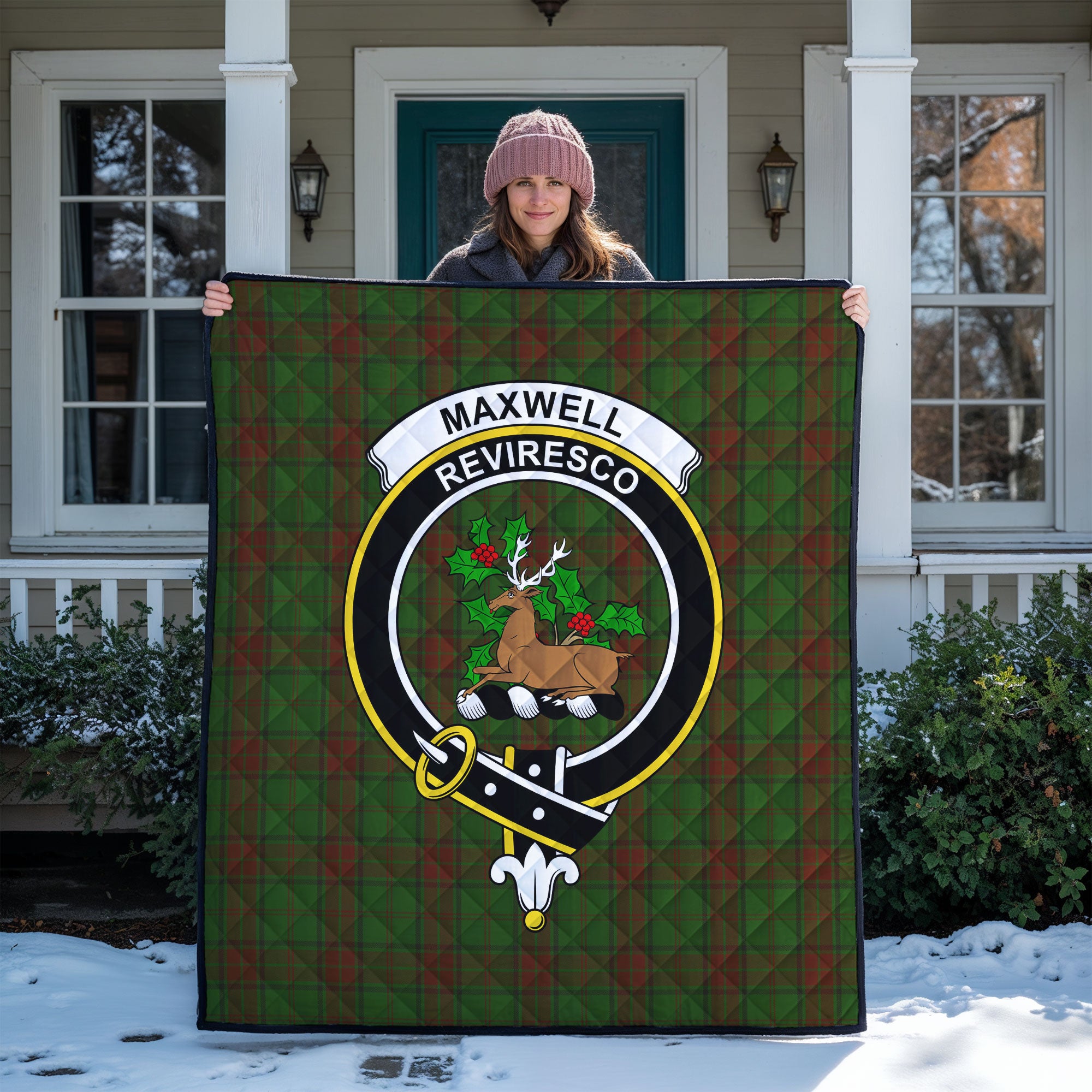 Maxwell Hunting Tartan Crest Quilt