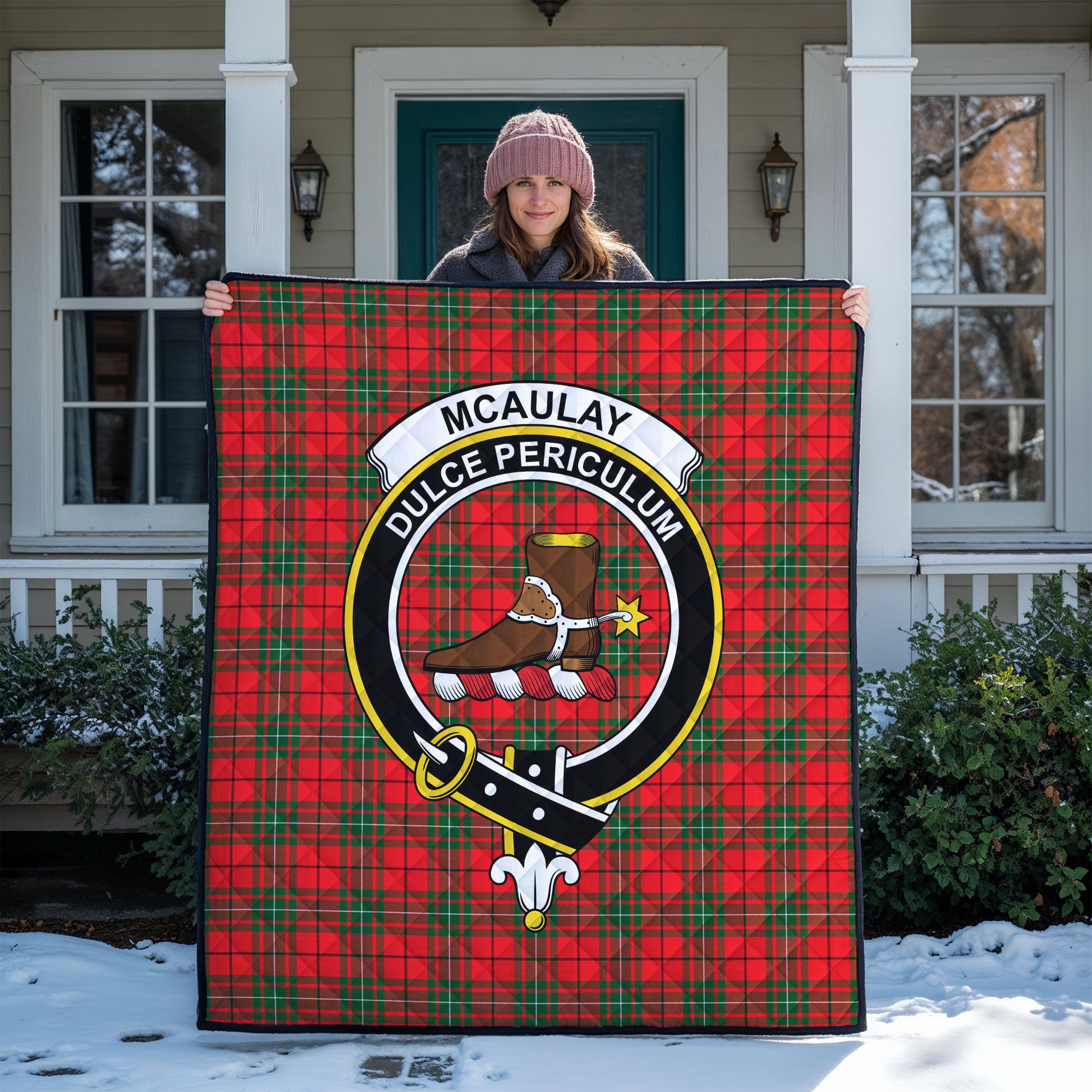 McAulay Modern Tartan Crest Quilt