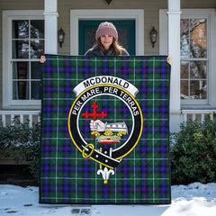 McDonald of the Isles Hunting Modern Tartan Crest Quilt