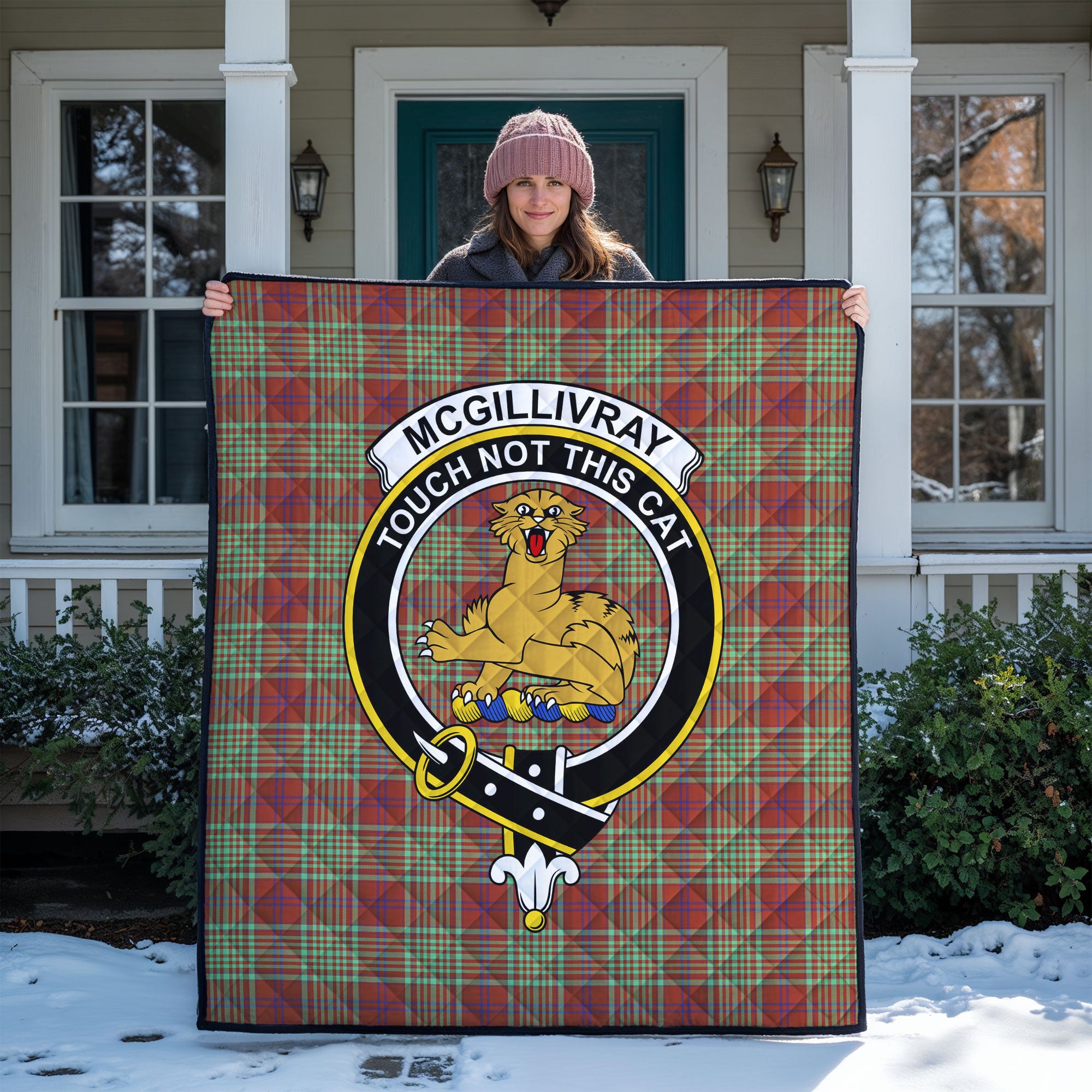 McGillivray Hunting Ancient Tartan Crest Quilt