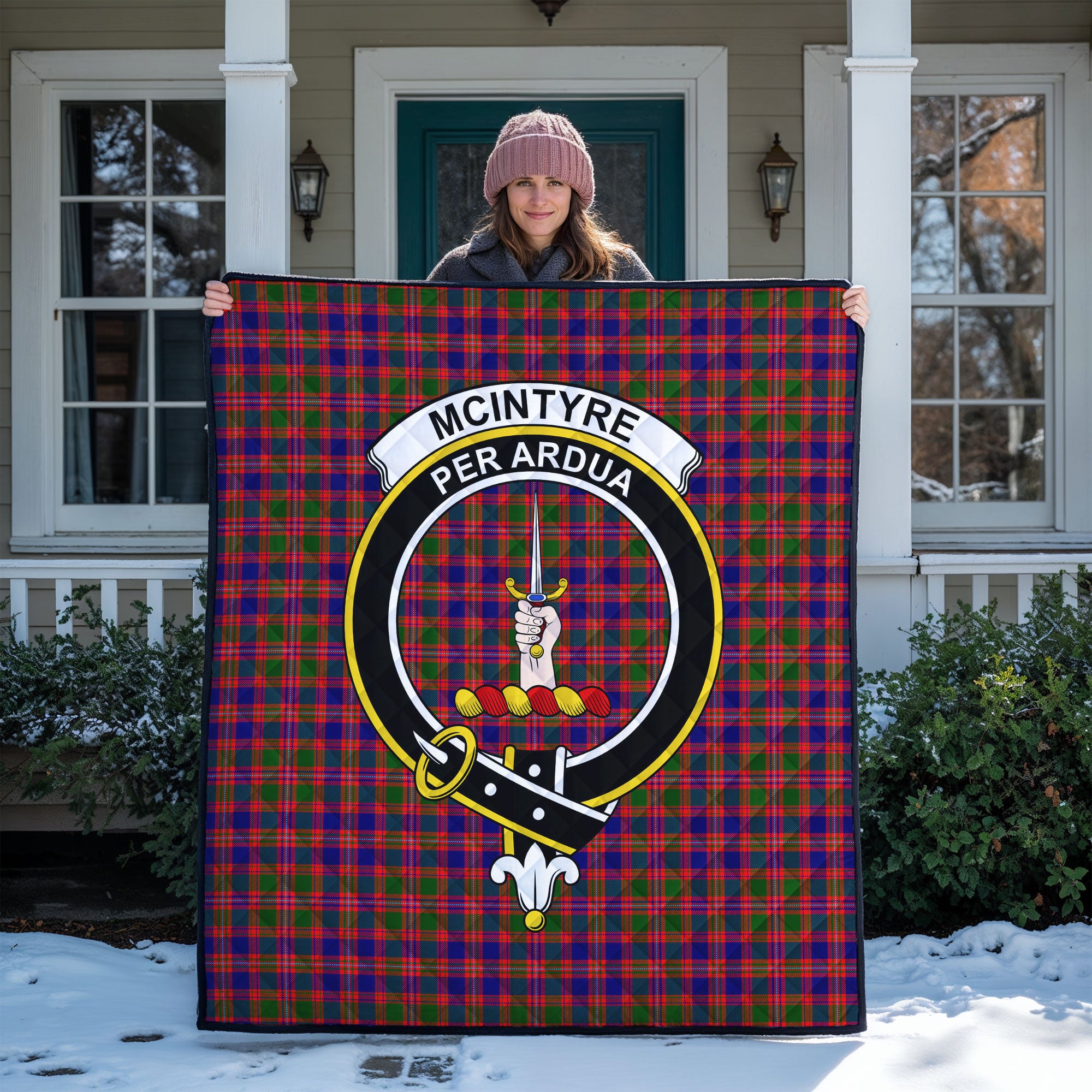 McIntyre Modern Tartan Crest Quilt