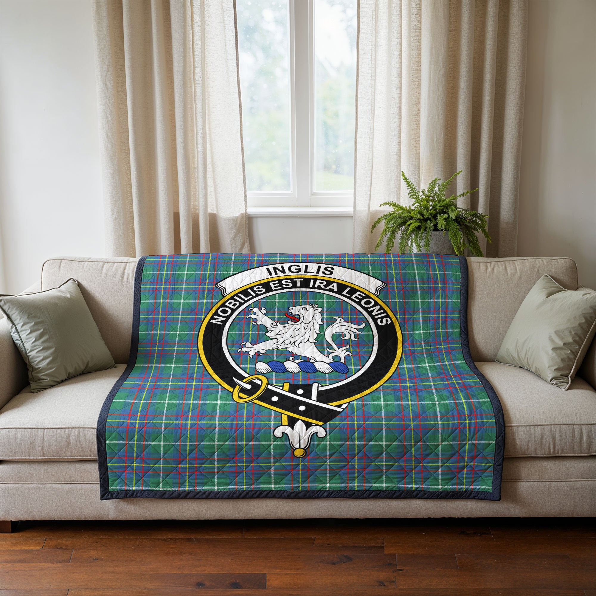 Inglis Ancient Tartan Crest Quilt