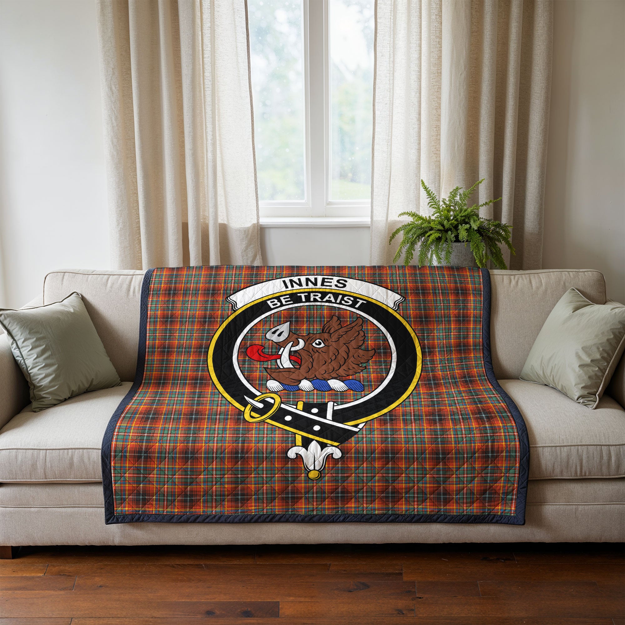 Innes Ancient Tartan Crest Quilt