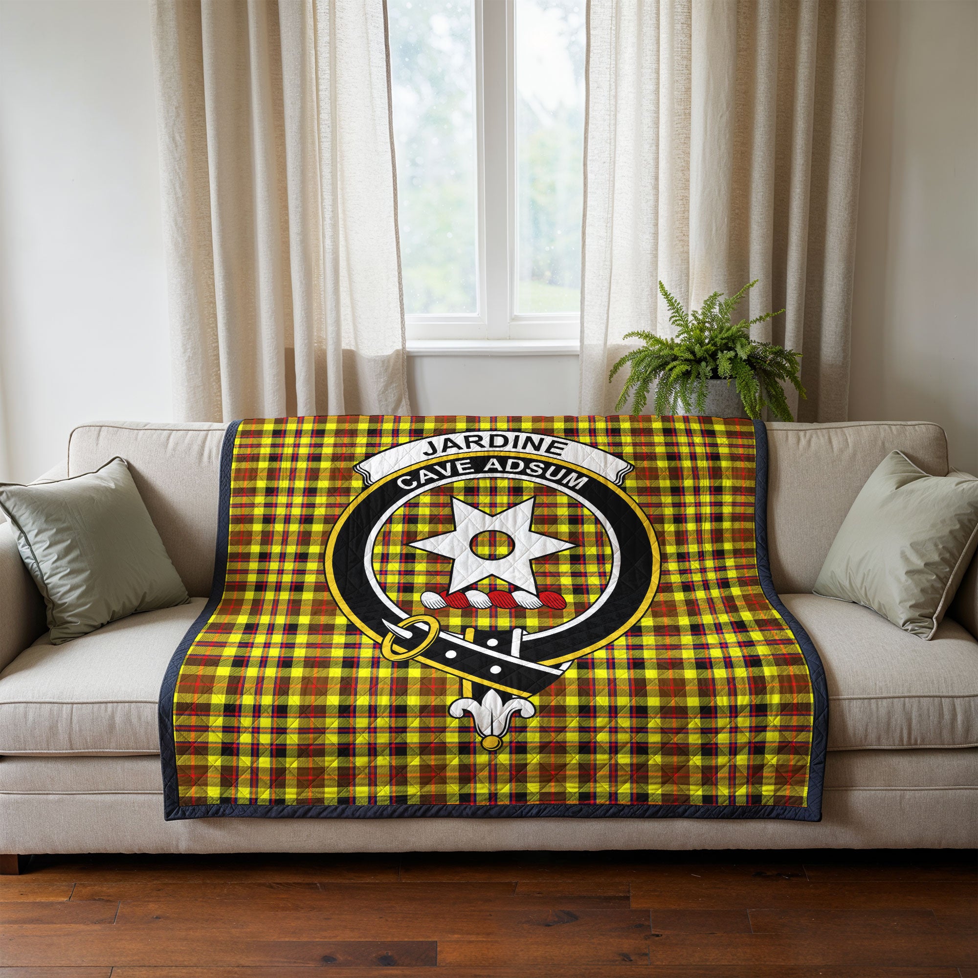 Jardine Tartan Crest Quilt