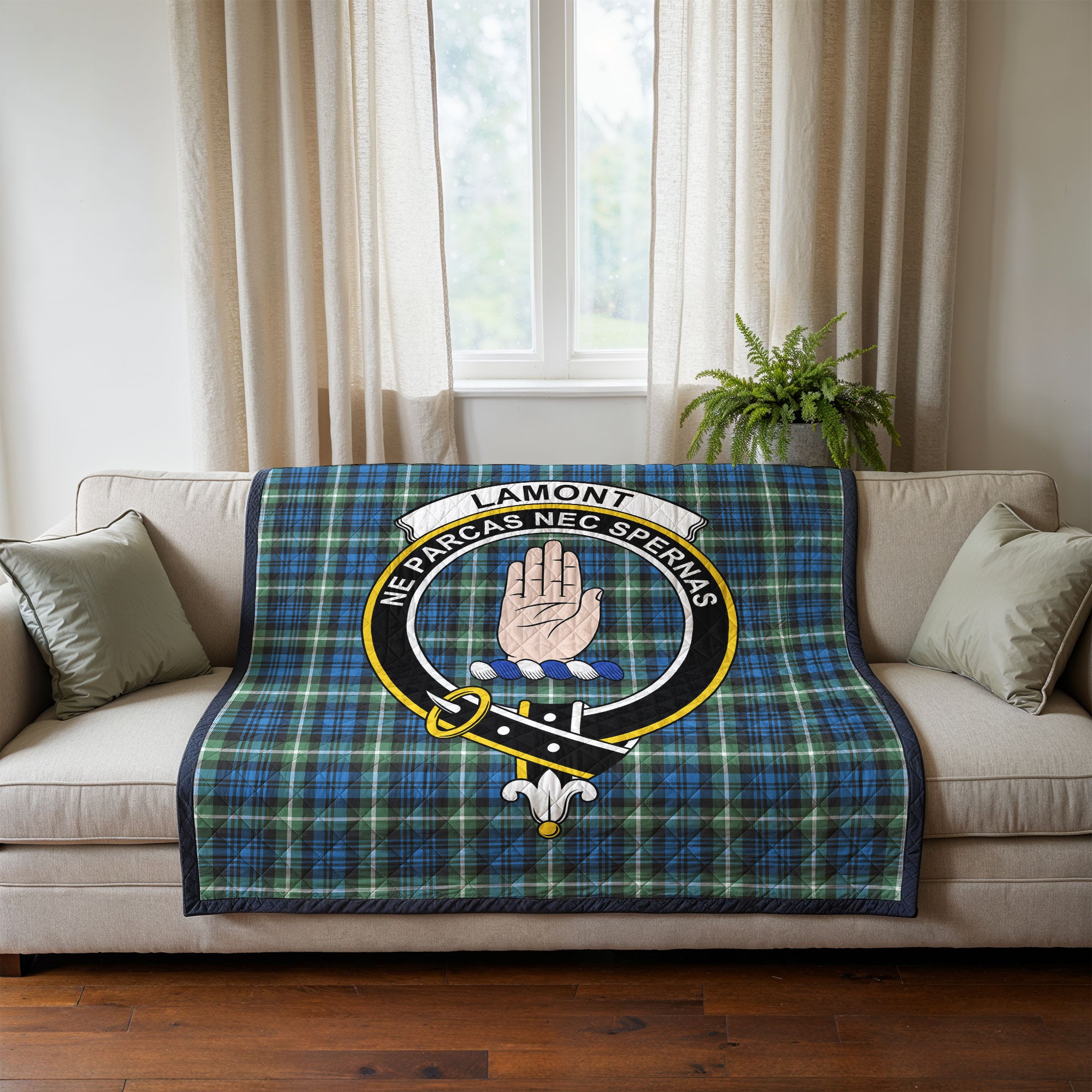 Lamont Ancient Tartan Crest Quilt