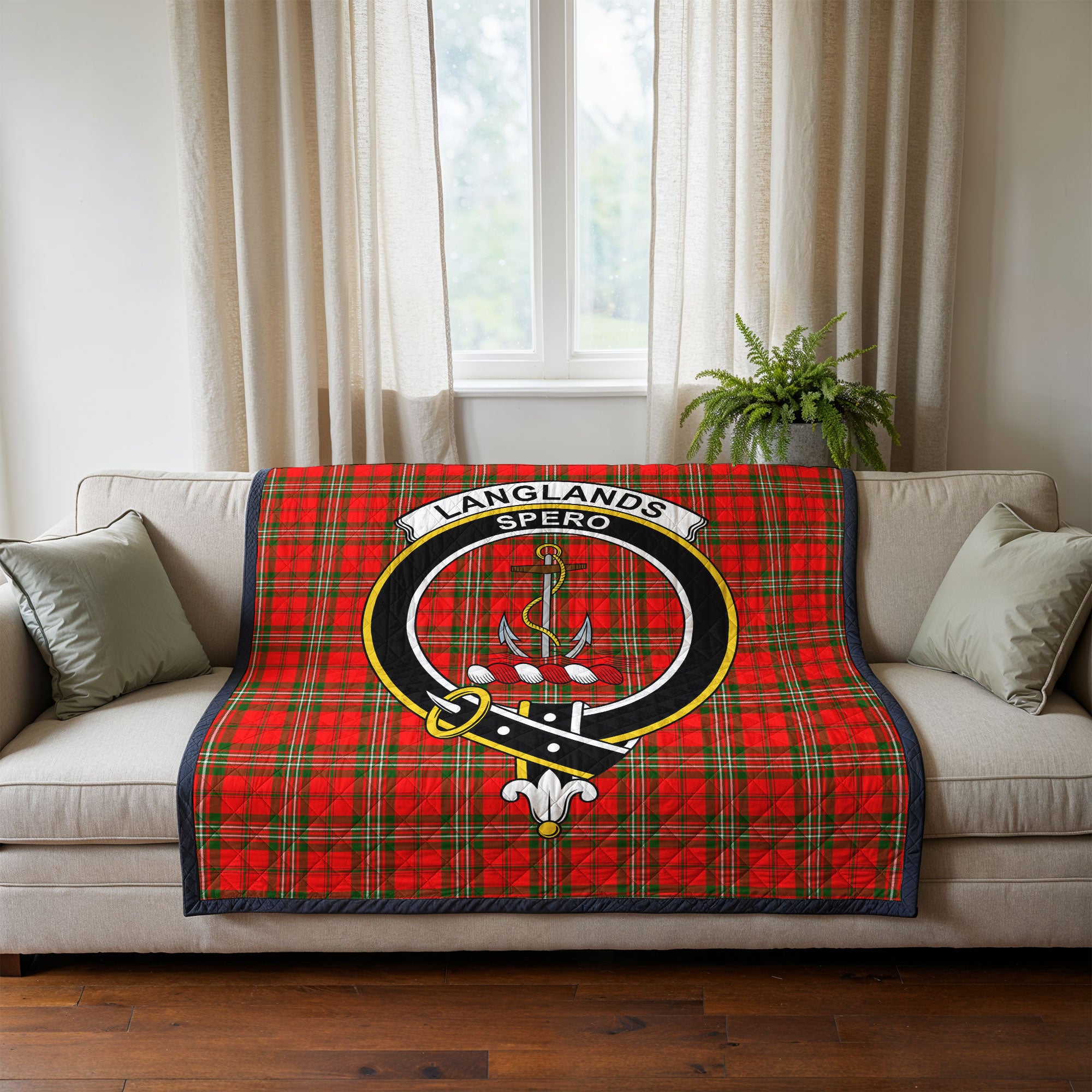 Langlands Tartan Crest Quilt