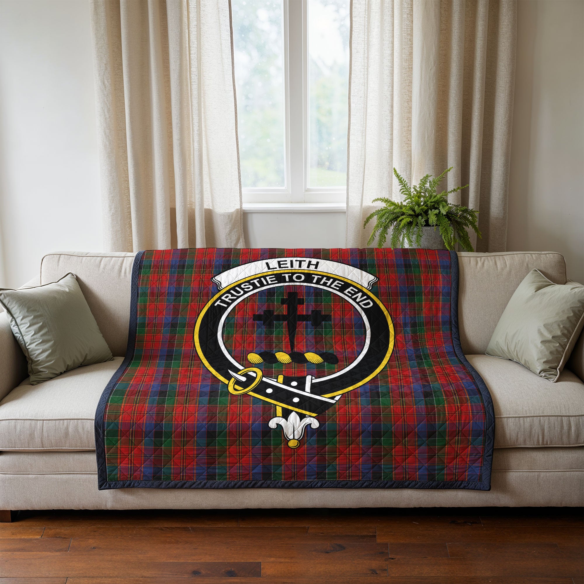 Leith Tartan Crest Quilt
