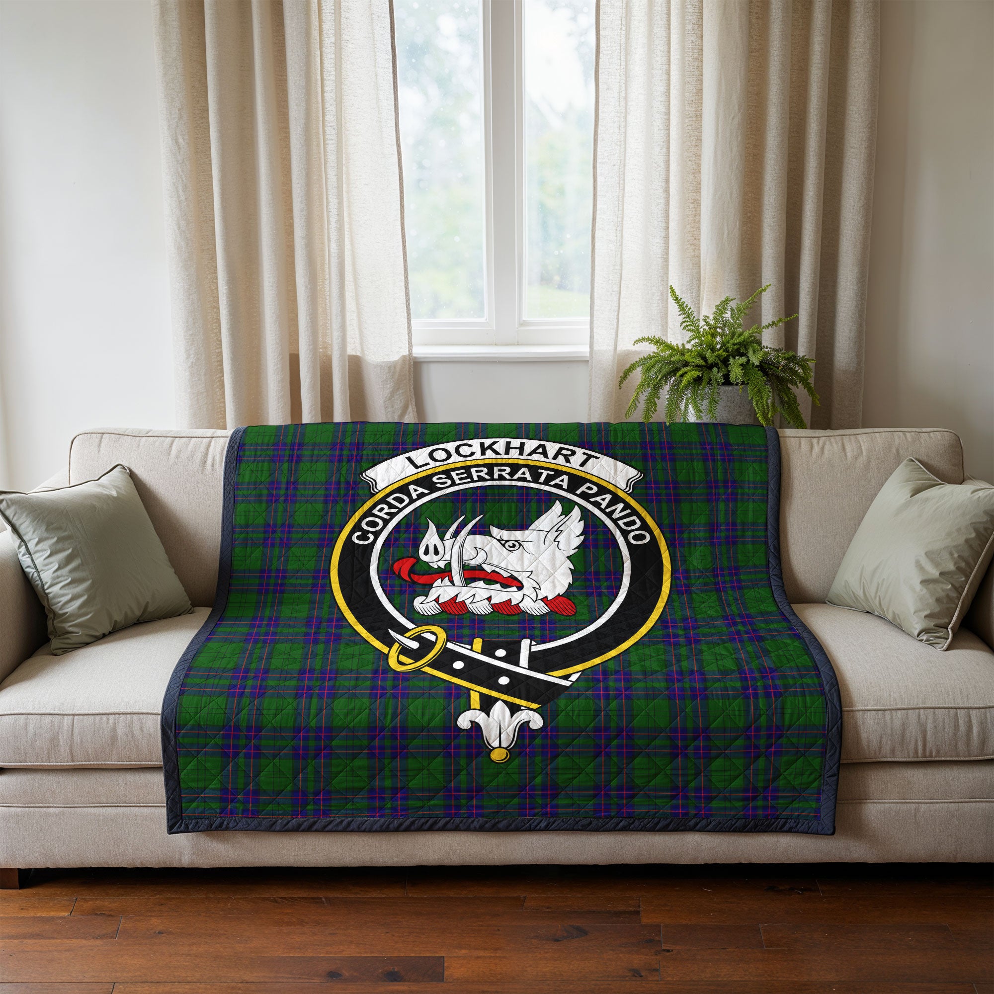 Lockhart Modern Tartan Crest Quilt