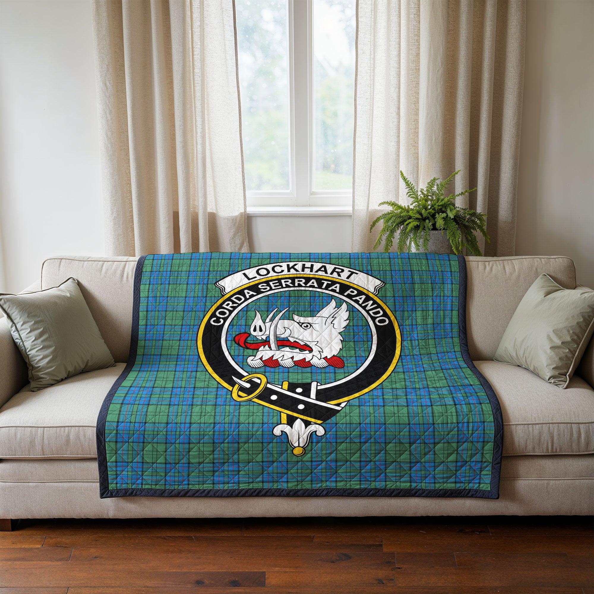 Lockhart Tartan Crest Quilt