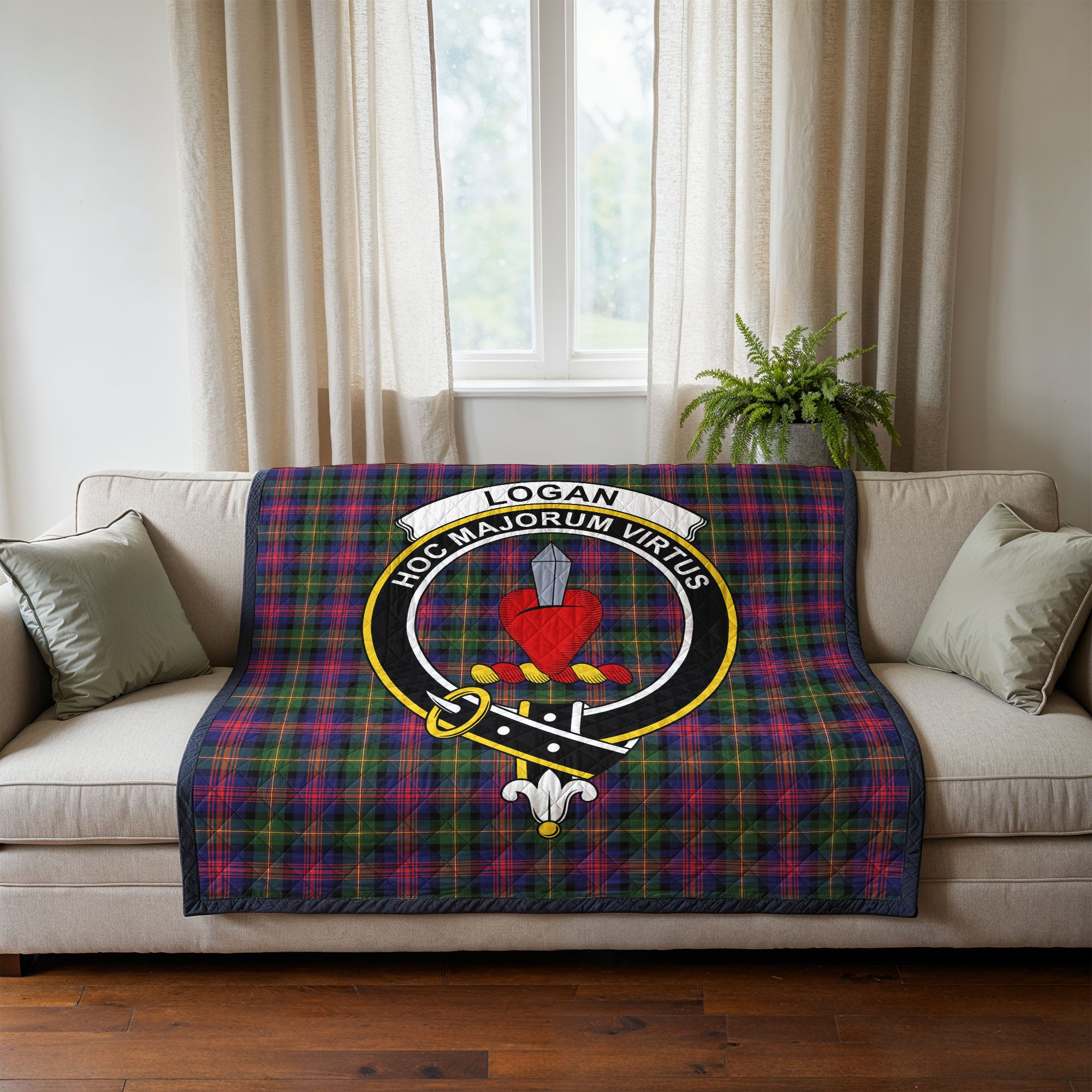 Logan Modern Tartan Crest Quilt