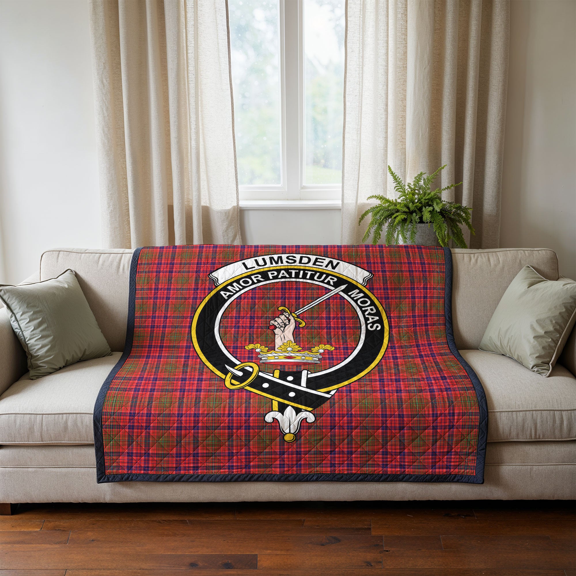 Lumsden Modern Tartan Crest Quilt