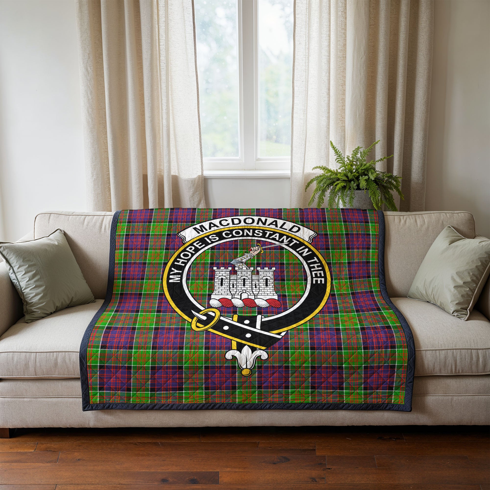MacDonald (Clan Ranald) Tartan Crest Quilt