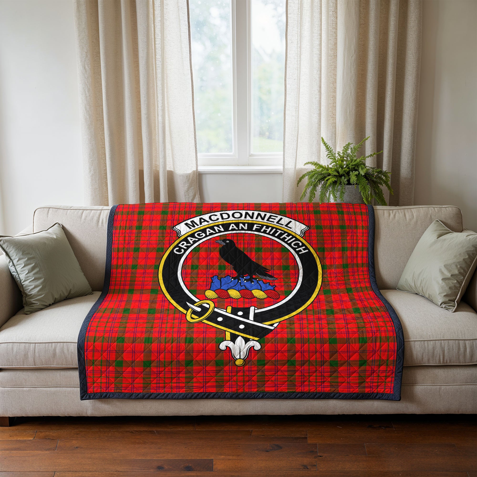 MacDonnell of Keppoch Tartan Crest Quilt